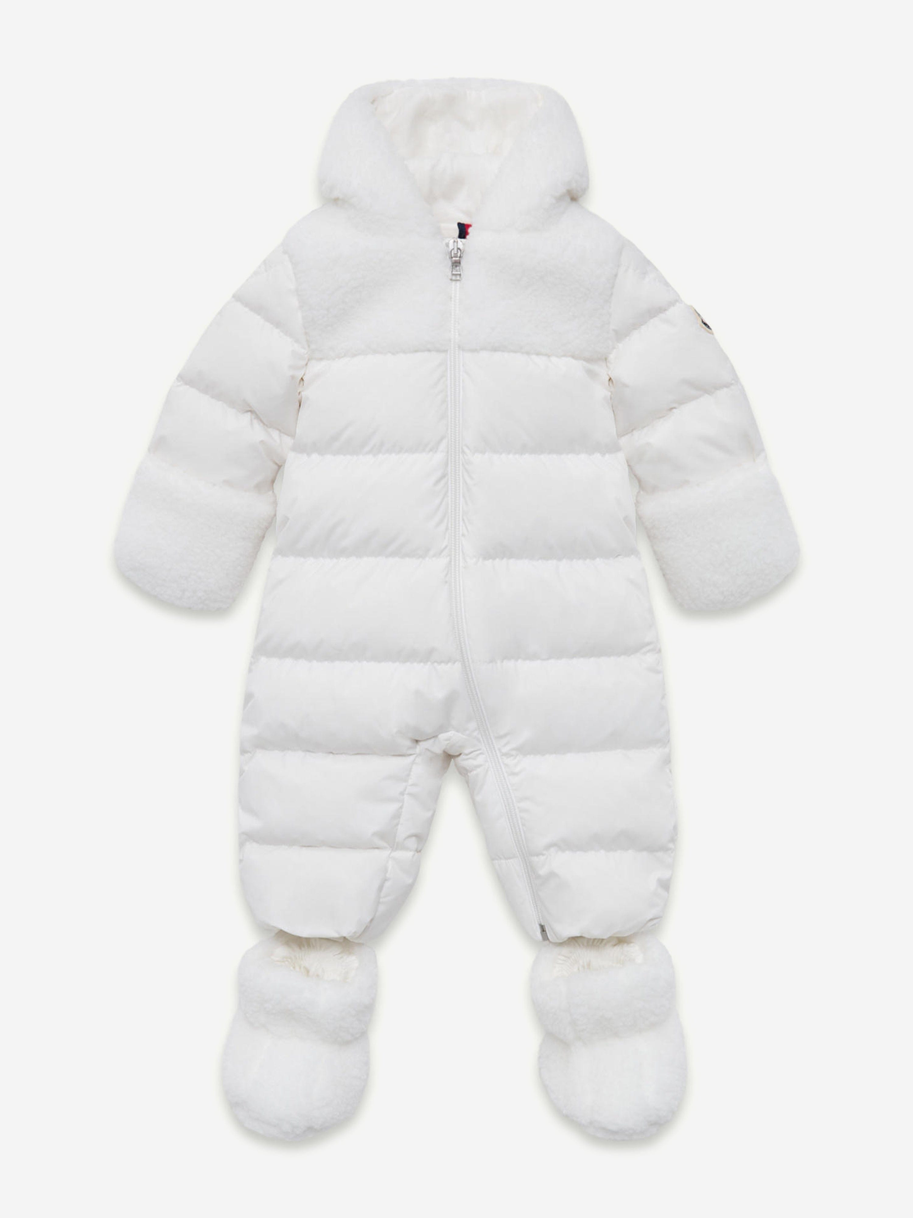 MONCLER ベビー ダウン 白 86cm 18/24 Moncler Enfant Baby Down Padded Osof Snowsuit in White