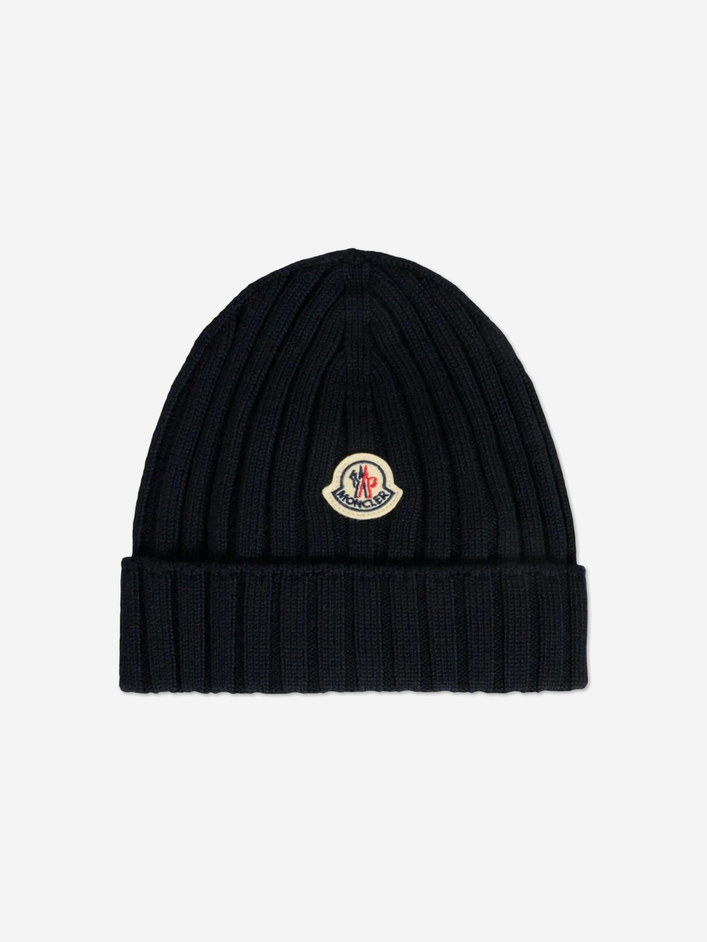 Moncler Enfant Baby Wool Beanie Hat in Navy | Childsplay Clothing