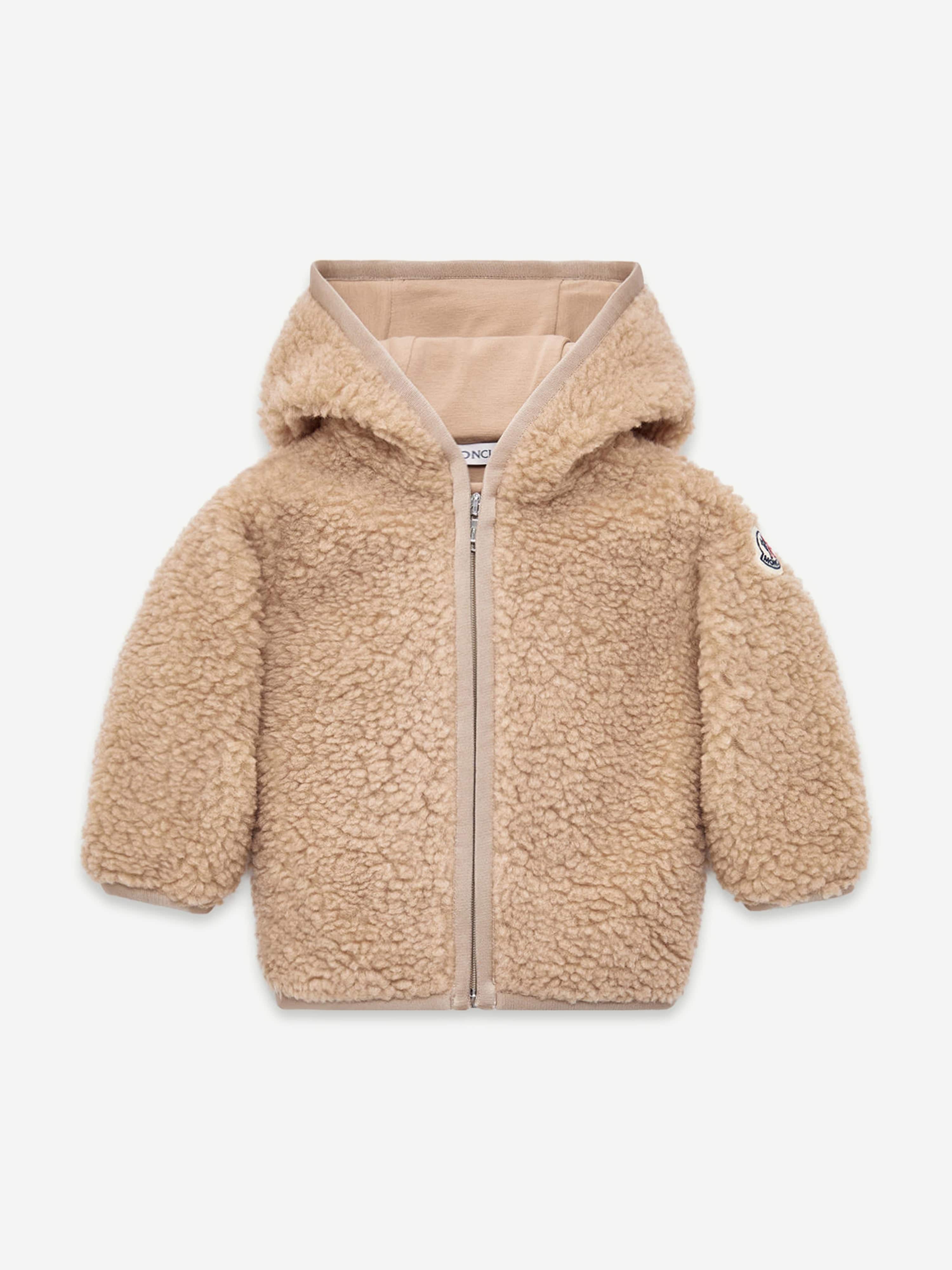 Moncler Enfant Baby Boys Teddy Fleece Zip Up Top in Beige
