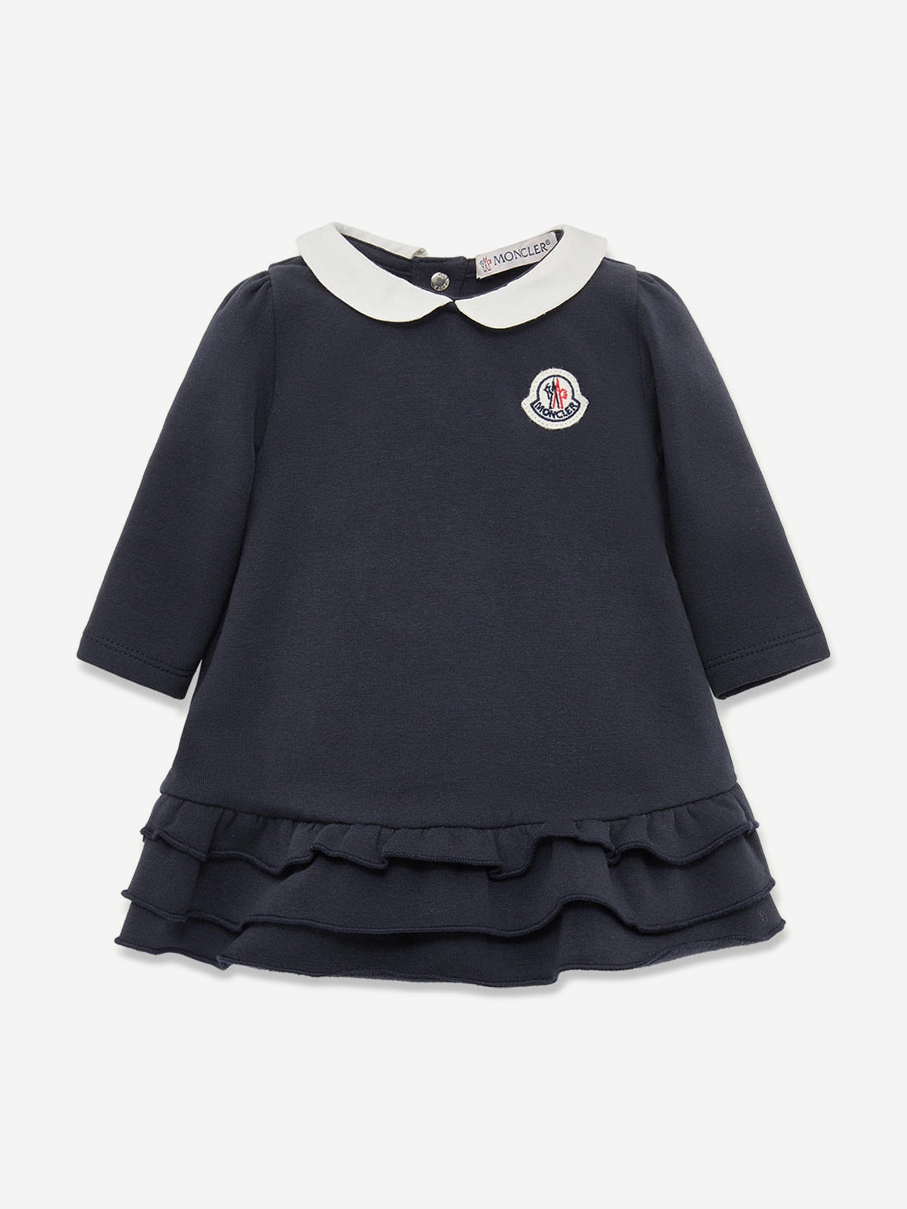 princess polly baby blue dress Bird Ruffle Baby Girl Tunic Dress & Bodysuit Set (Organic Cotton) Navy Blue / 6-12M