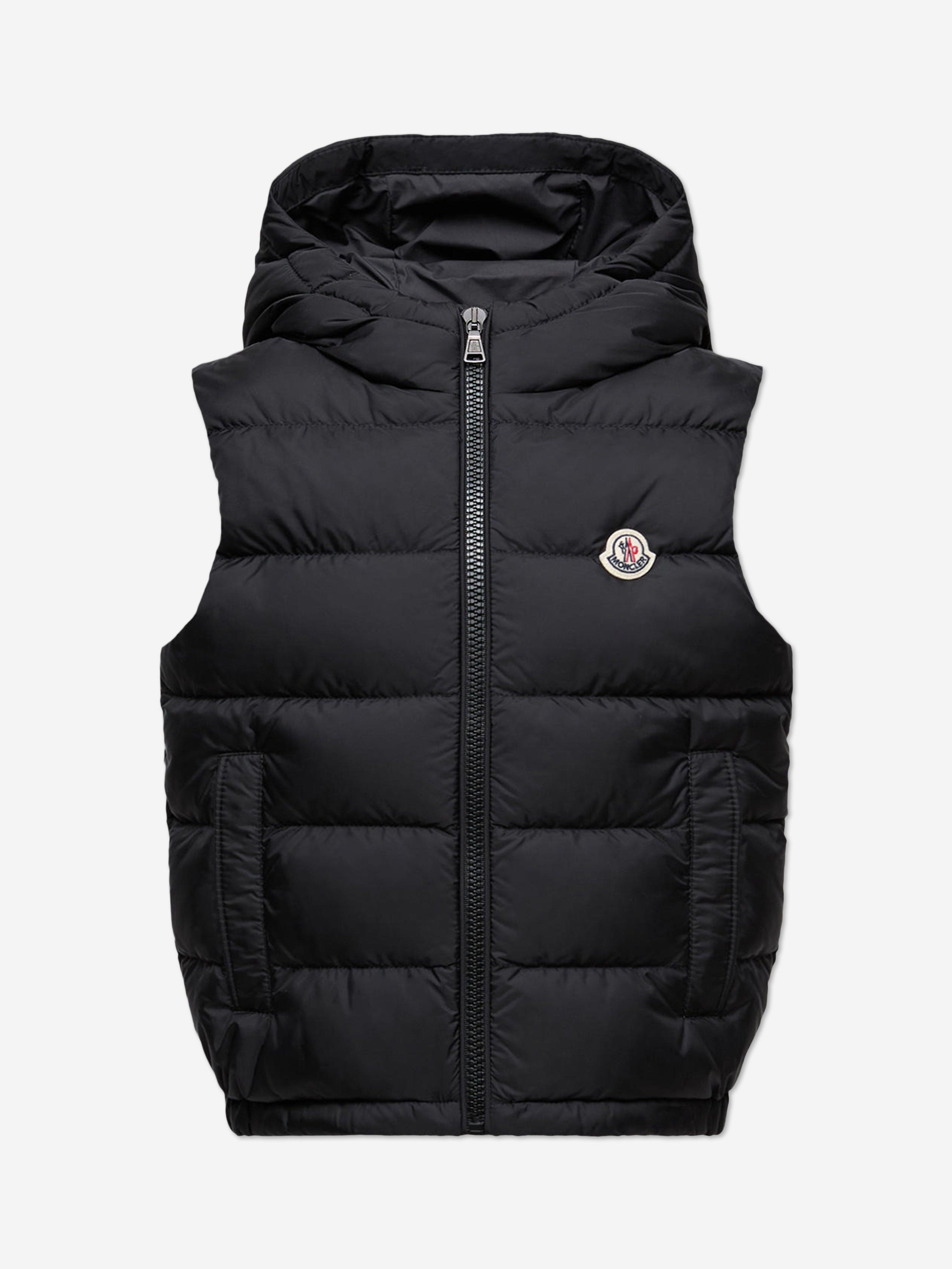 Moncler Enfant Kids Down Padded Fudo Gilet in Black | Childsplay