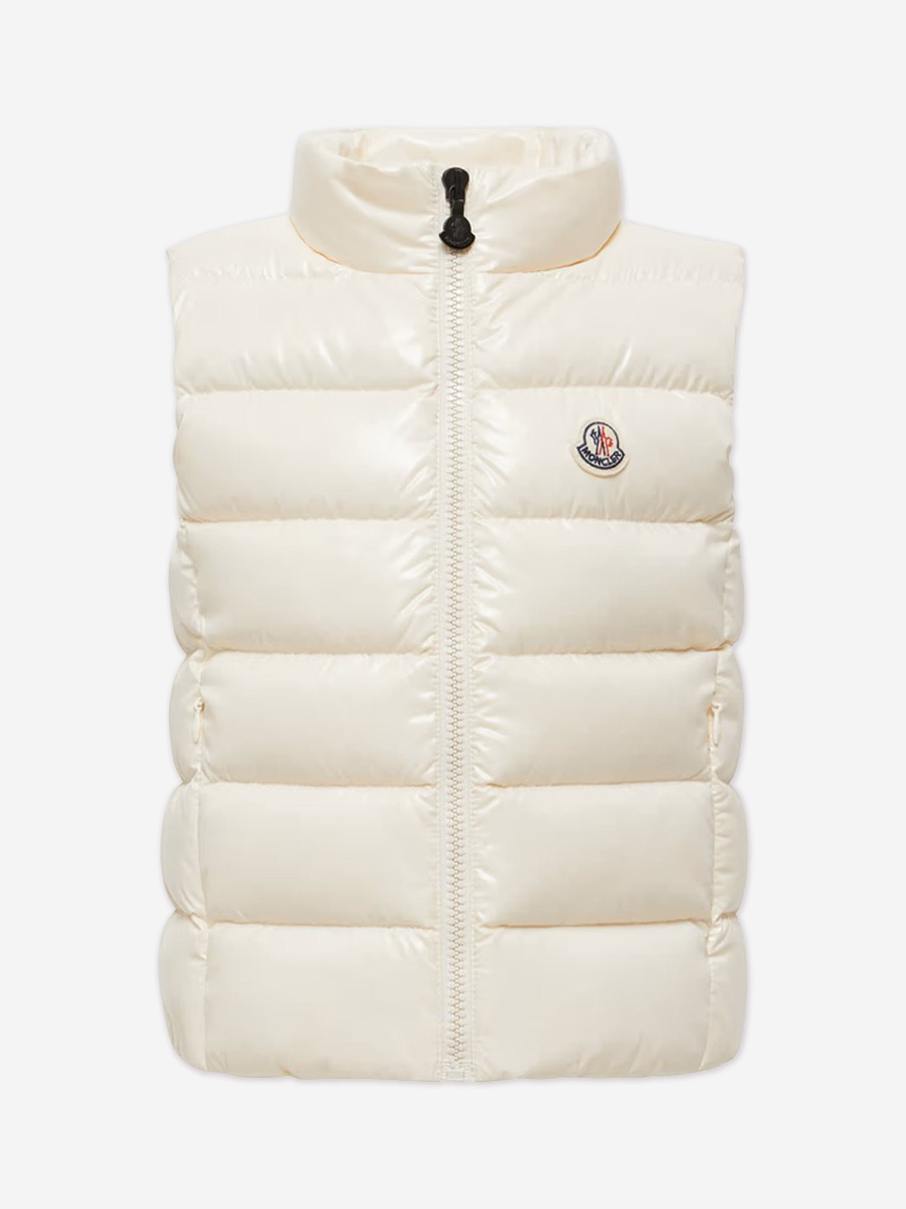 Moncler Enfant Girls Down Padded Ghany Gilet in Ivory | Childsplay