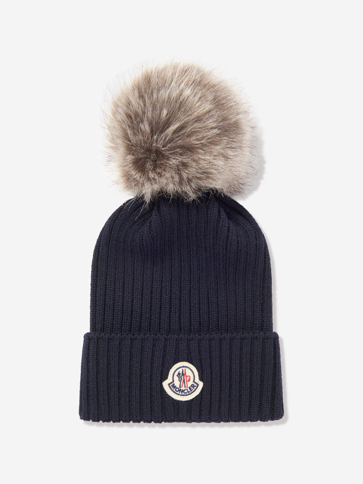 Moncler Navy Knit Beanie with Pom Pom Wool beanie Moncler Navy size XS International in Wool  main image 3