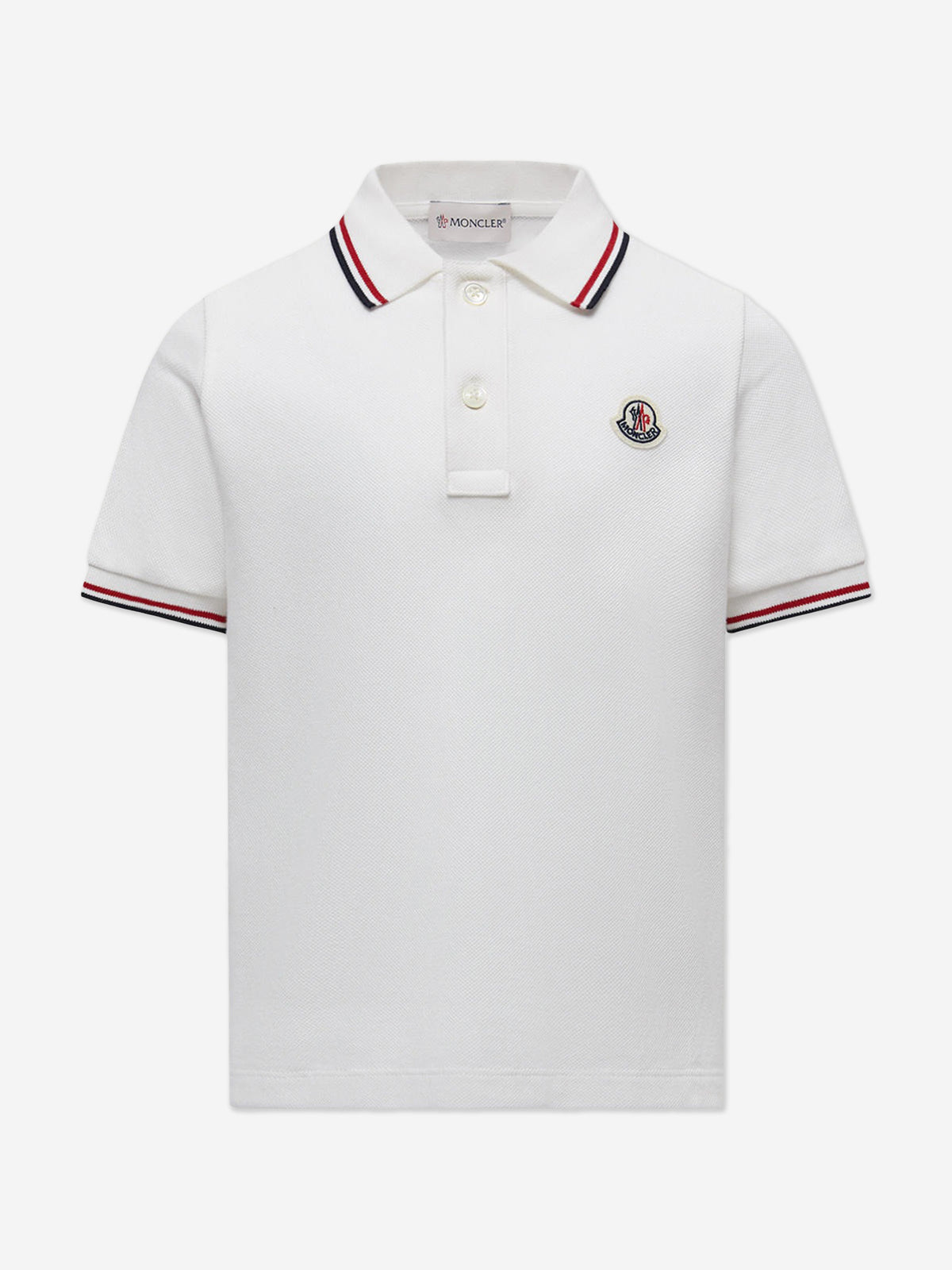 Moncler Enfant Boys Logo Polo Shirt in Ivory | Childsplay Clothing