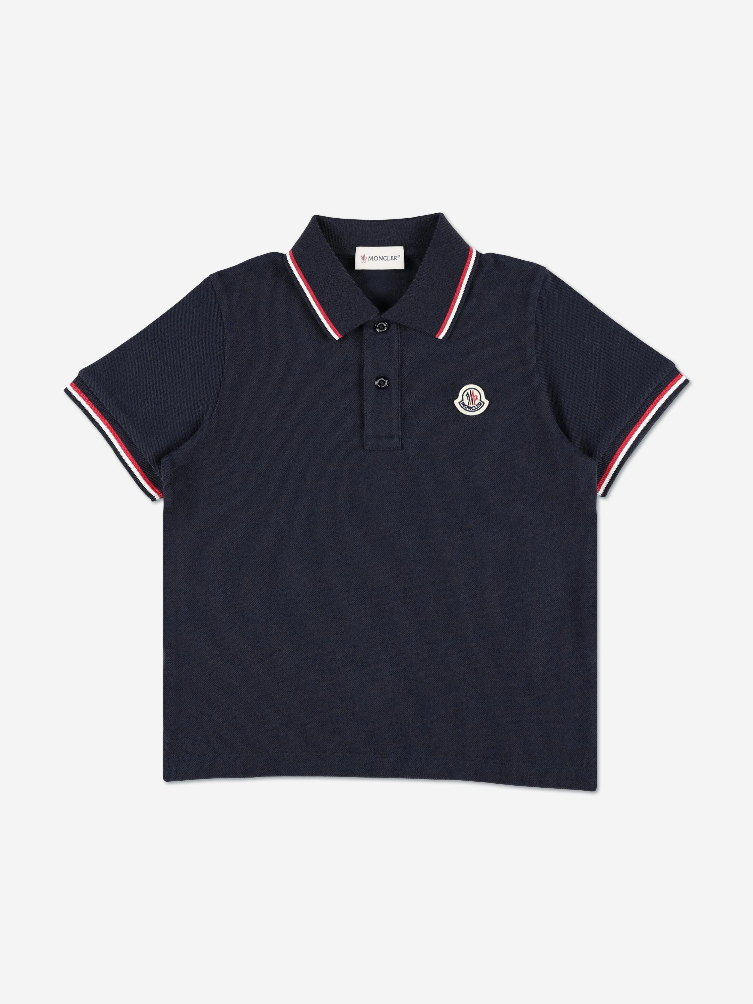 Moncler Enfant Boys Logo Polo Shirt in Navy | Childsplay Clothing