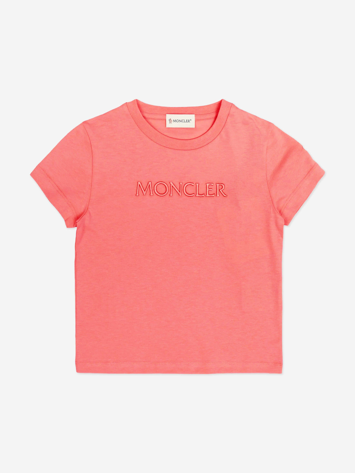 Moncler Enfant Girls Logo T-Shirt in Pink | Childsplay Clothing