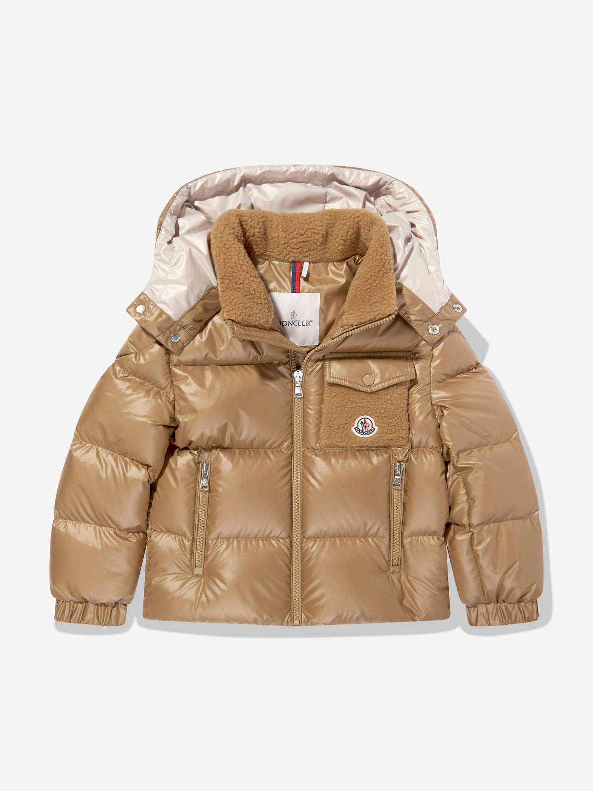 Moncler Enfant Kids Yule Down Padded Jacket in Beige | Childsplay 