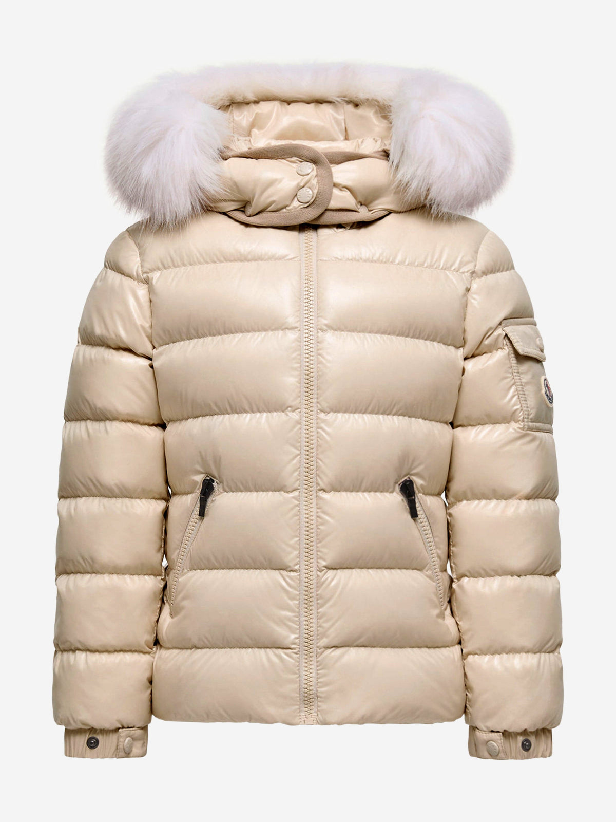 Moncler Enfant Girls Badyf Down Padded Jacket in Beige 