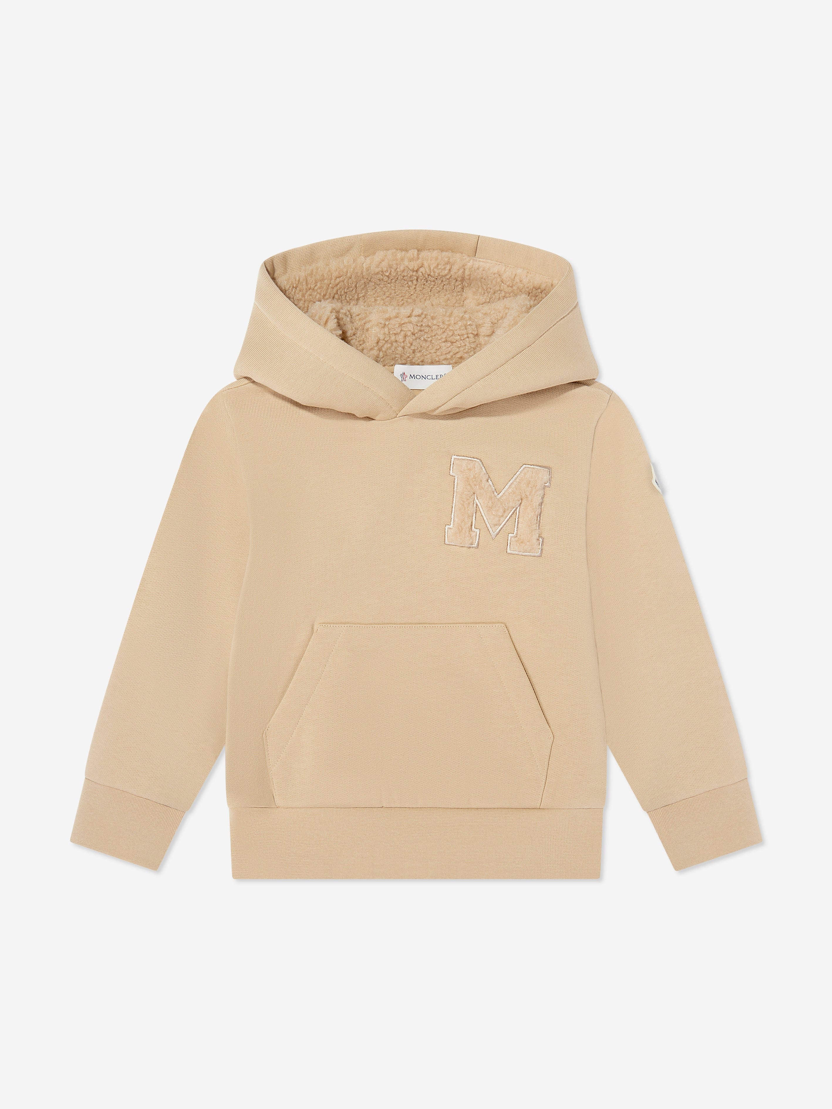 Moncler Enfant Boys Logo Hoodie in Beige | Childsplay Clothing