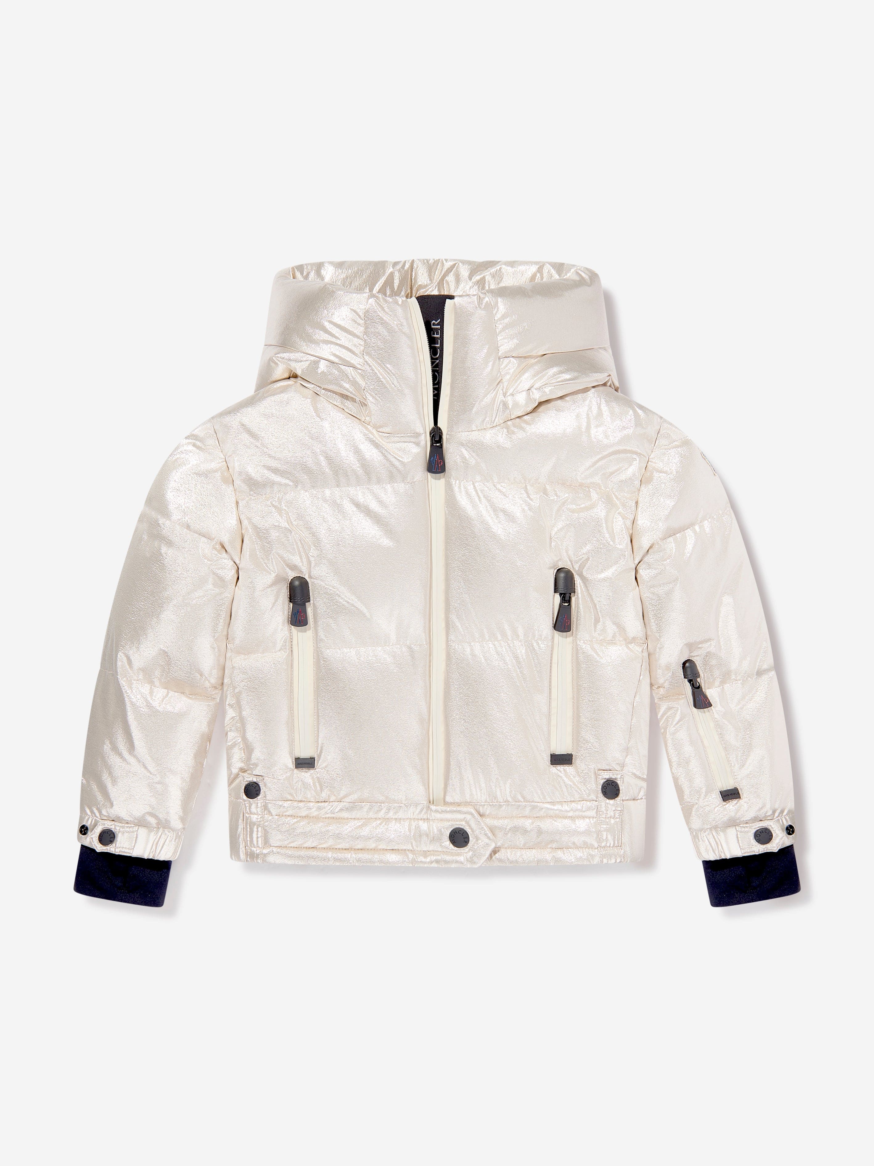 Moncler Enfant Girls Grenoble Violette Down Padded Jacket in Gold