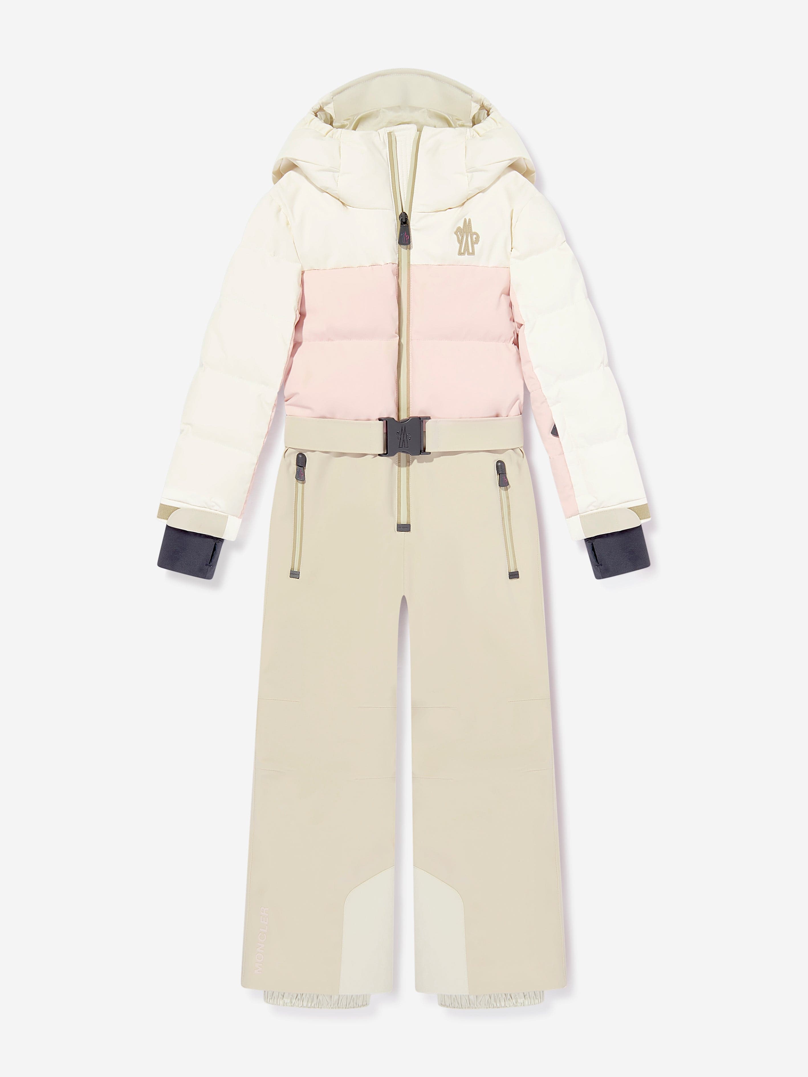 Moncler Enfant Girls Grenoble Down Padded Ski Suit in Pink