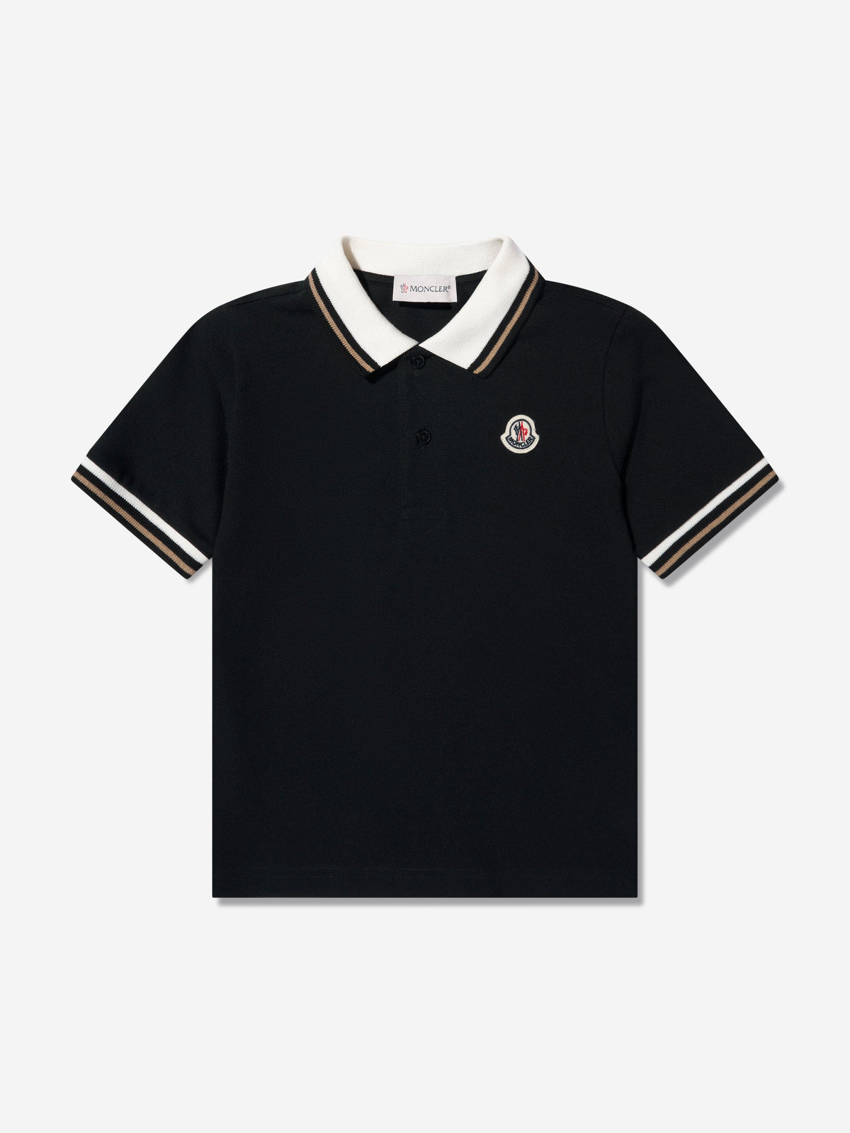 Moncler Enfant Boys Logo Polo Shirt in Black | Childsplay 