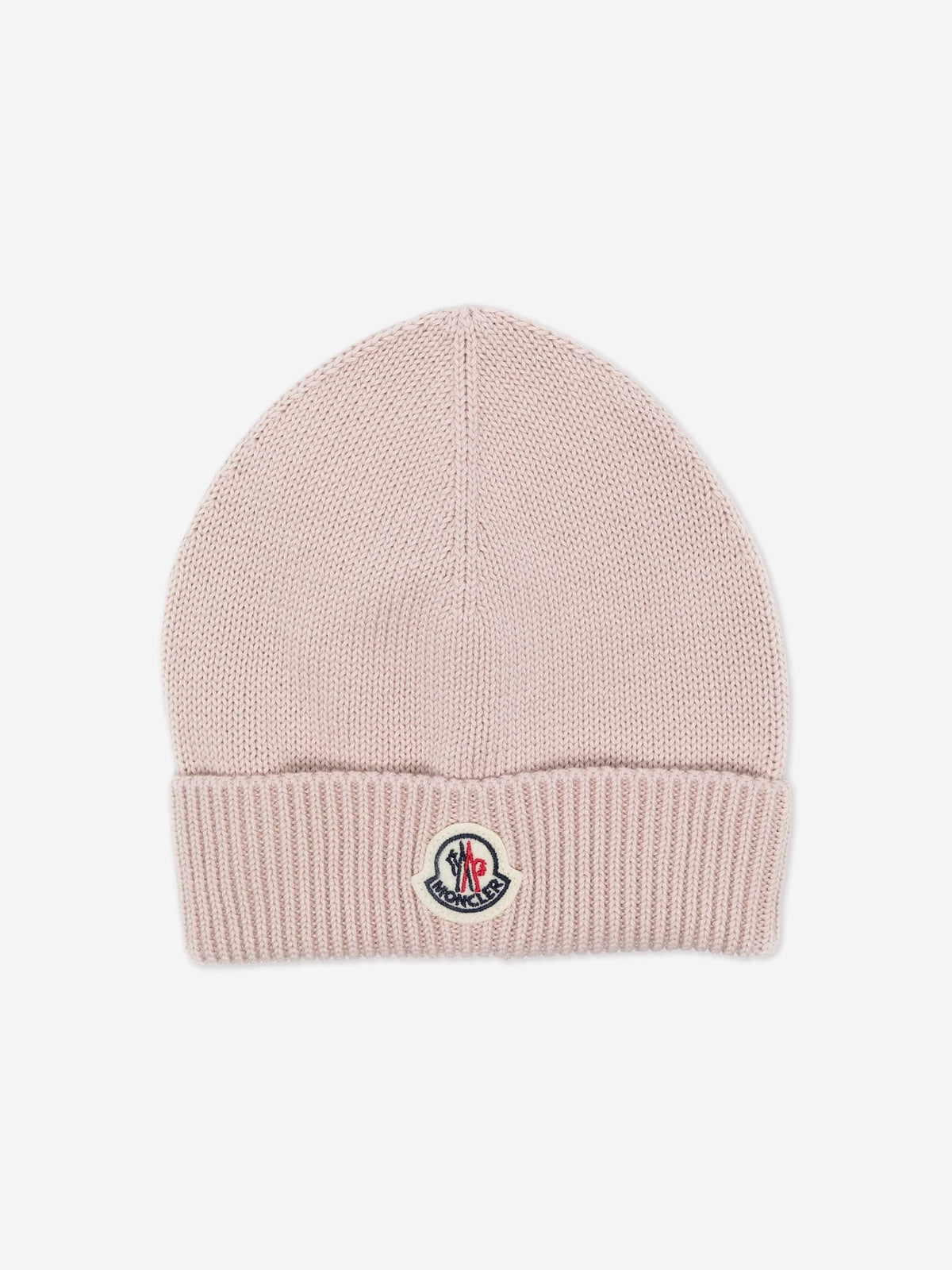 Moncler Pink Beanie MONCLER Appliquéd Ribbed Virgin Wool and Cashmere-Blend  main image 2