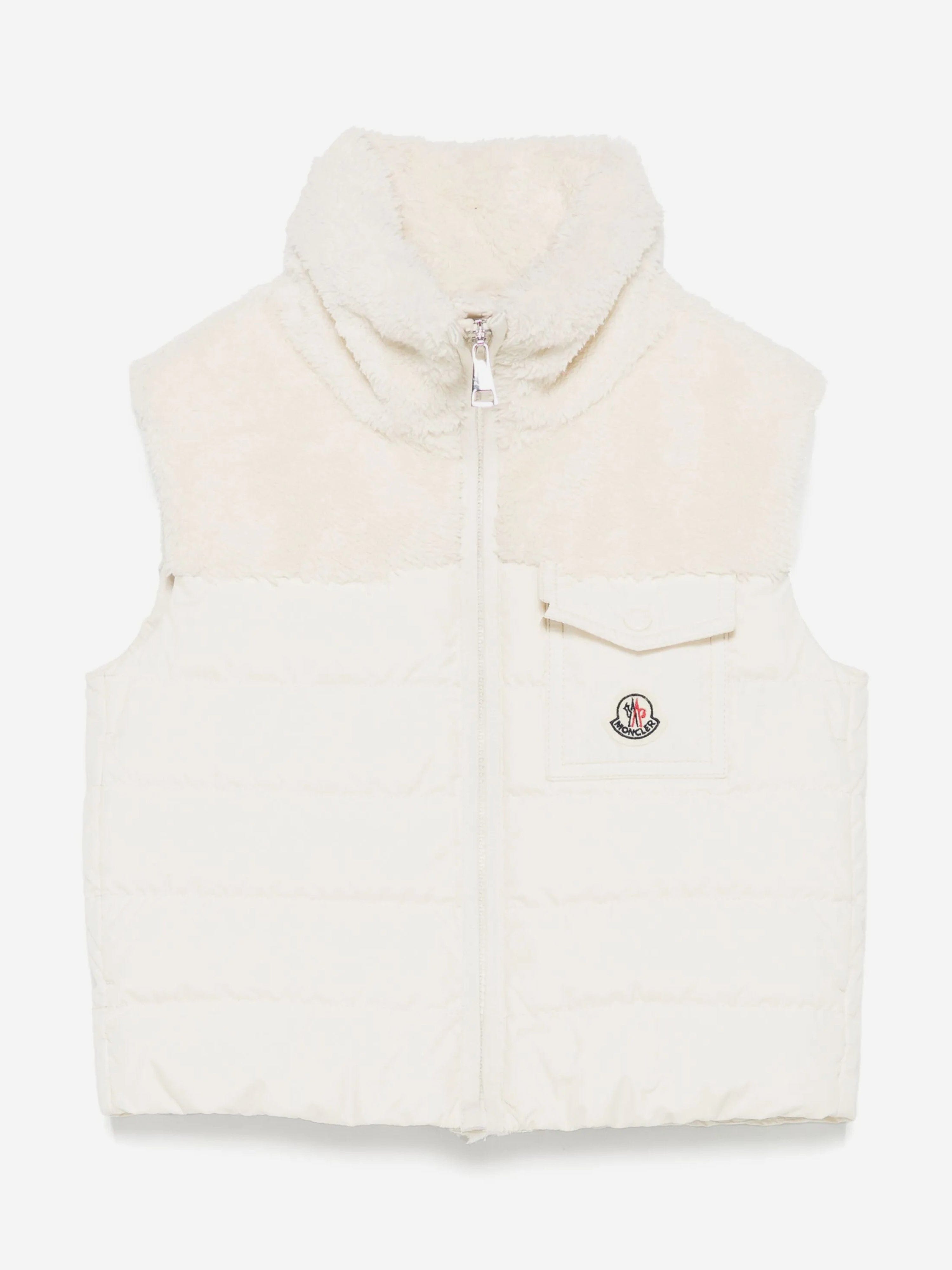 Moncler Enfant Girls Down Padded Jeromy Gilet in Ivory
