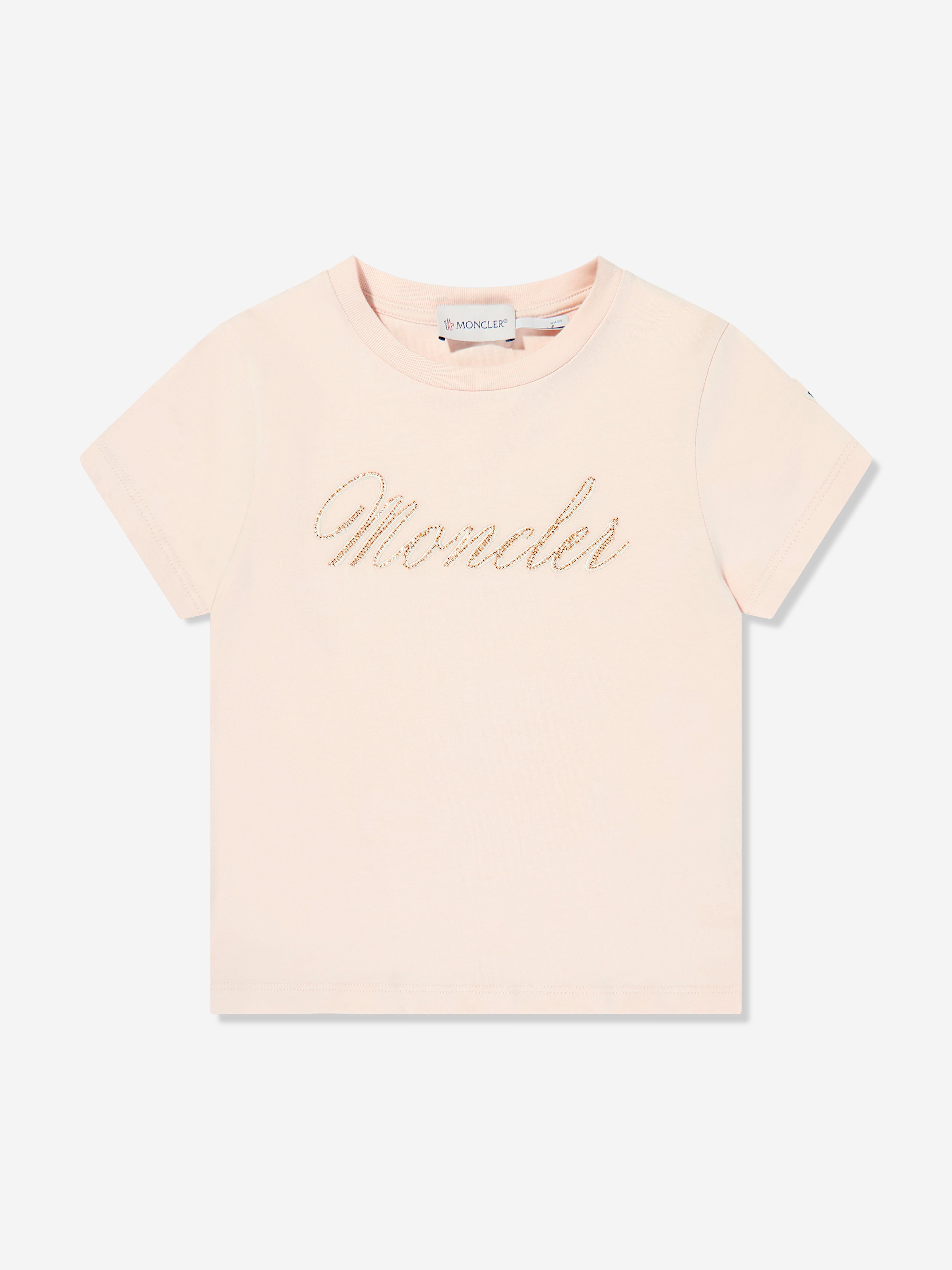 Moncler Enfant Girls Logo T-Shirt in Pink | Childsplay Clothing