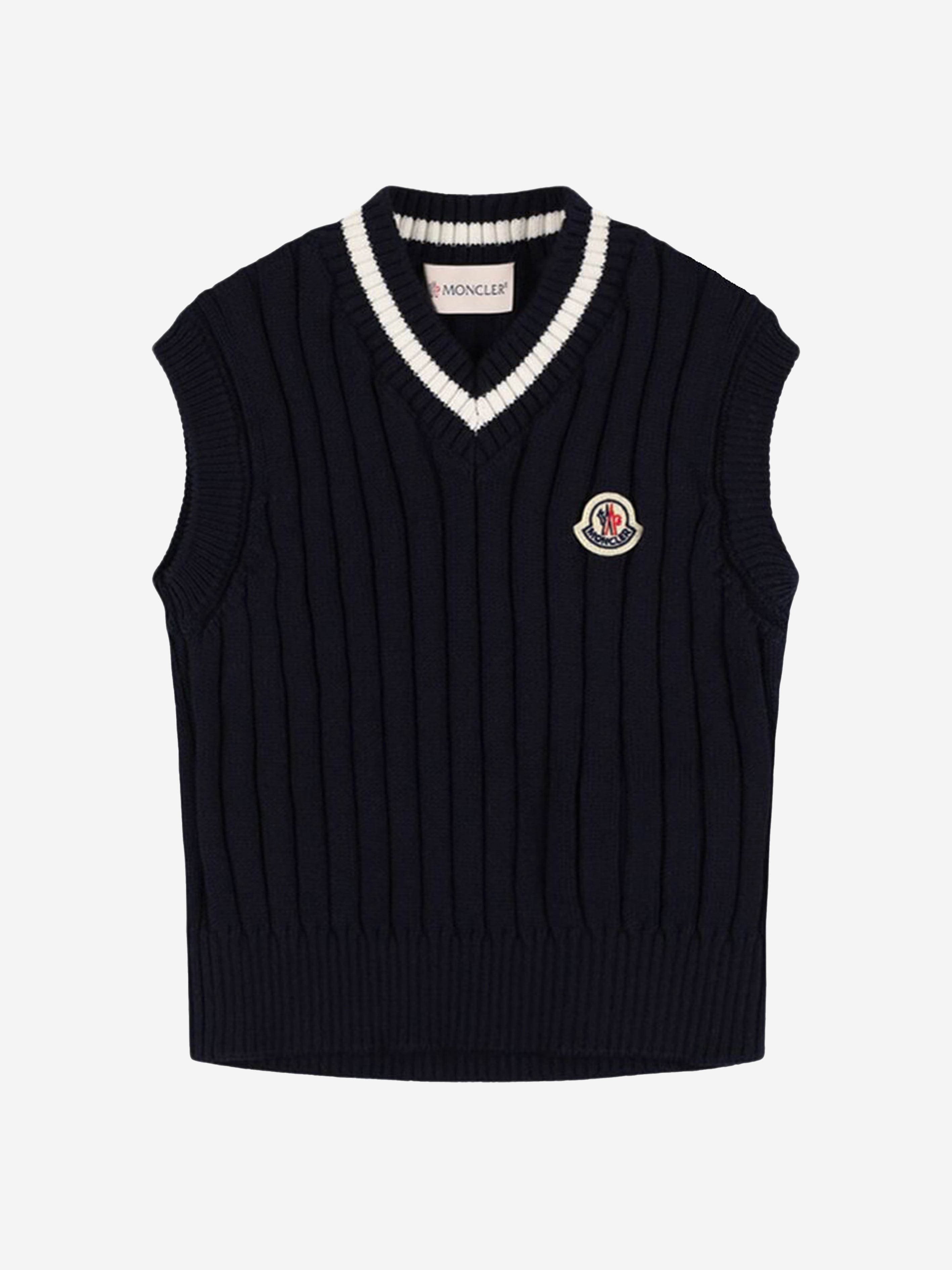 Moncler Enfant Moncler Enfant Boys Knitted Sweater Vest in Navy