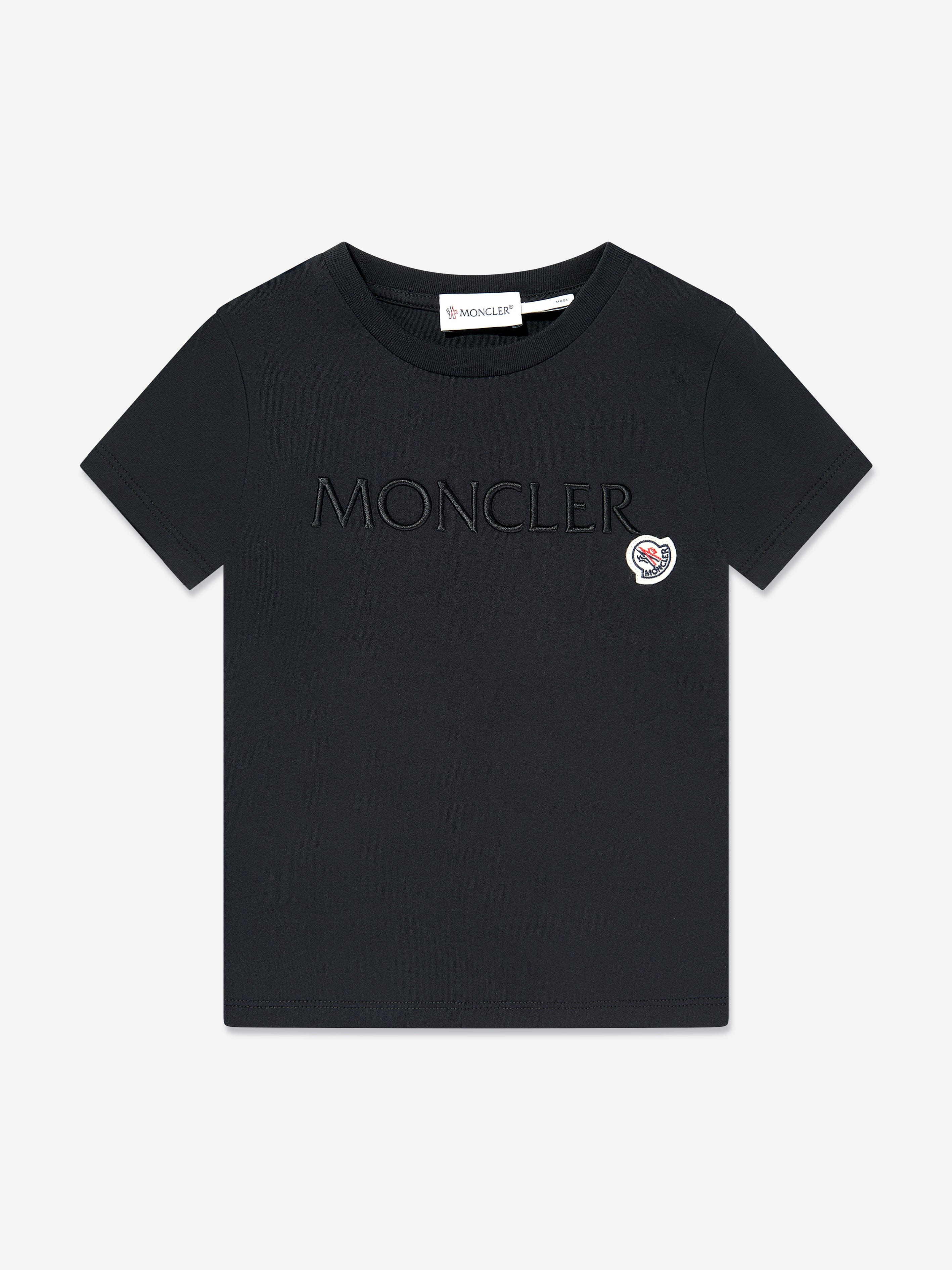 Moncler Enfant Girls Logo T-Shirt in Black | Childsplay Clothing