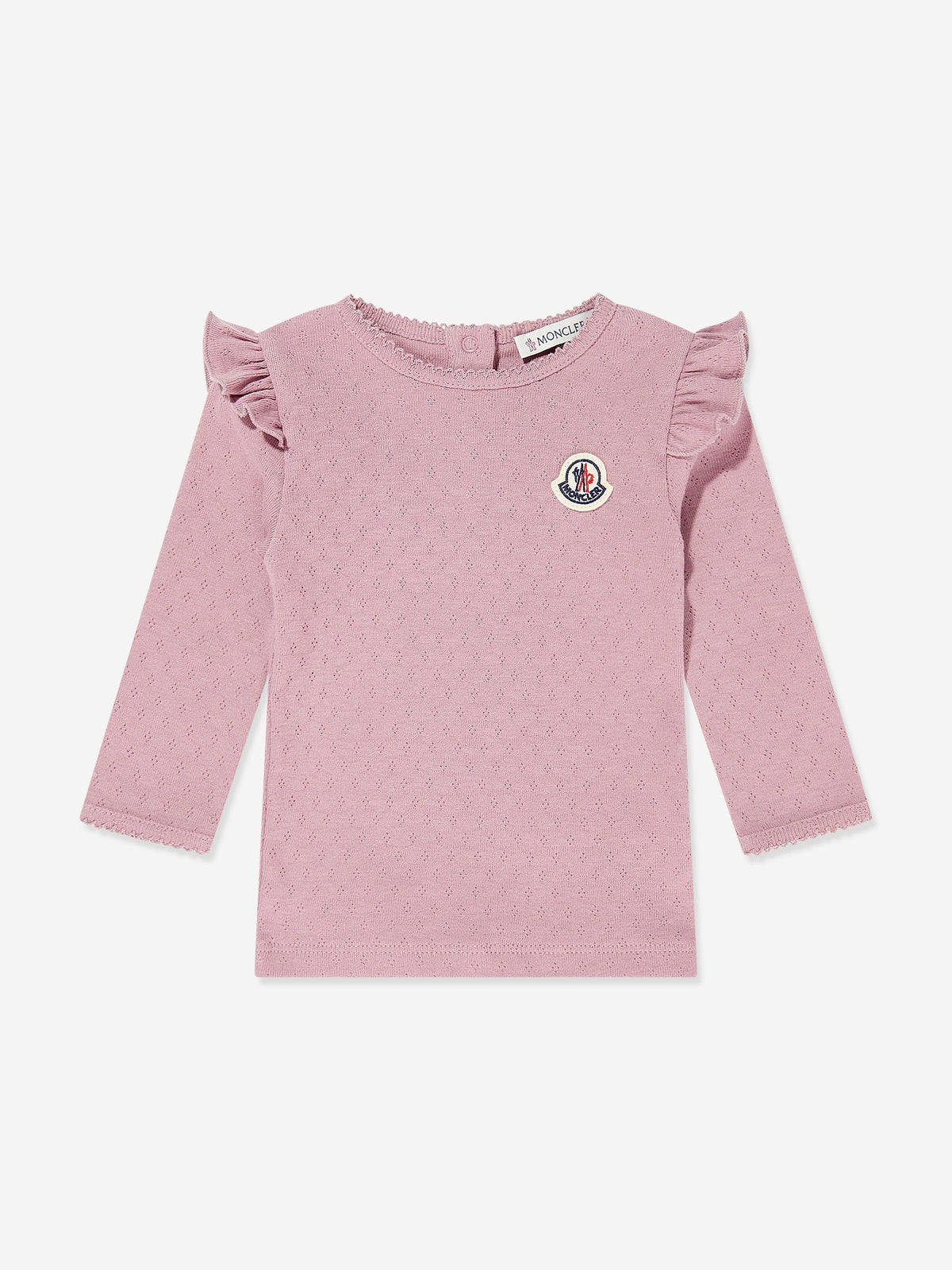Moncler Enfant Baby Girls Long Sleeve Logo T-Shirt in Pink 