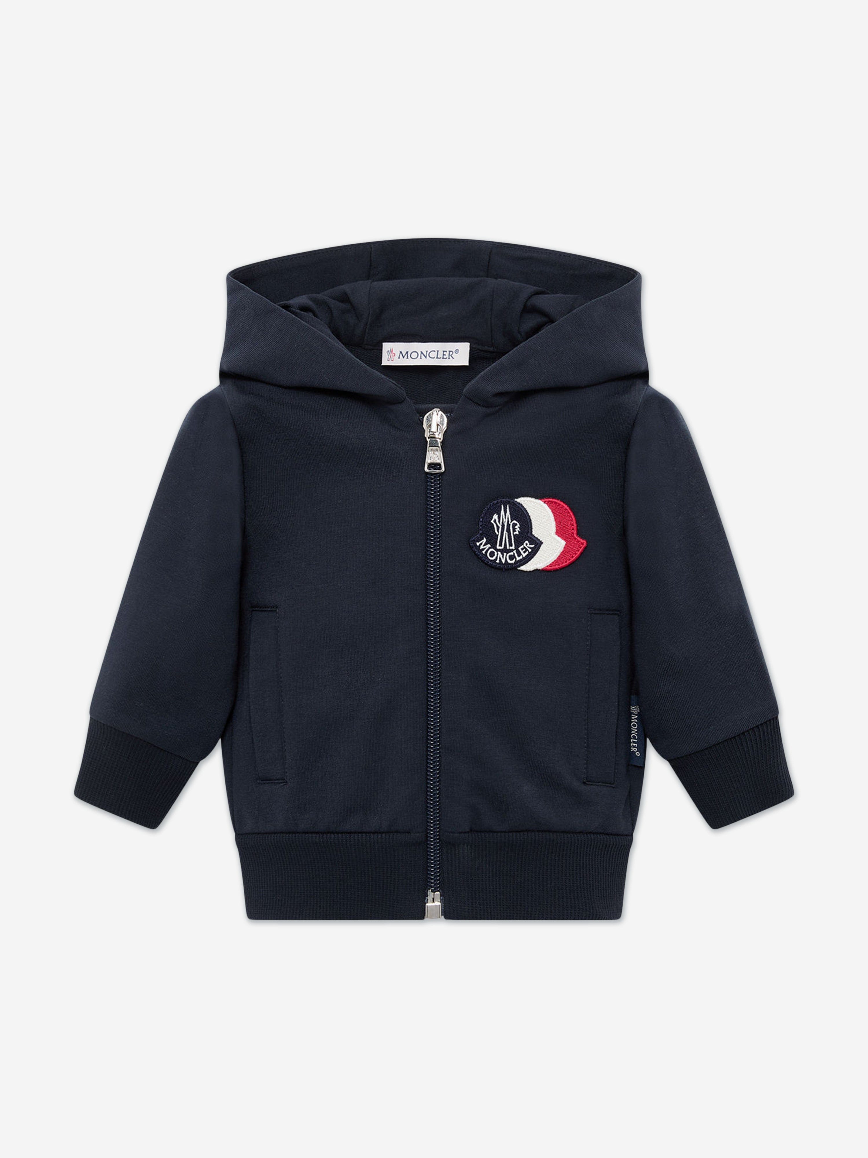 MONCLER　18/24M Moncler Enfant Baby Boys Zip Up Hoodie in Navy | Childsplay Clothing
