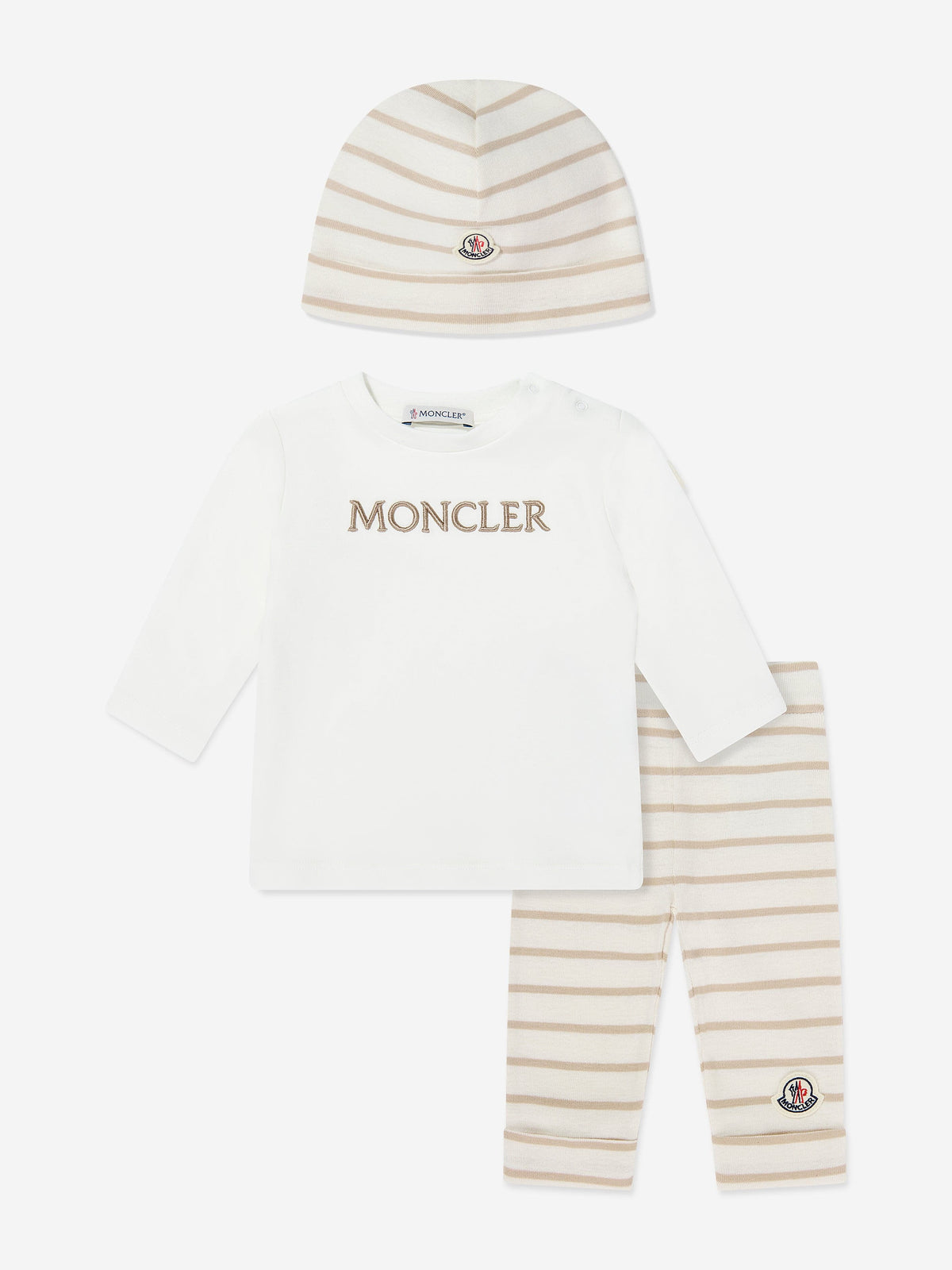 Moncler Enfant Baby 3 Piece Legging Gift Set in Beige | Childsplay 