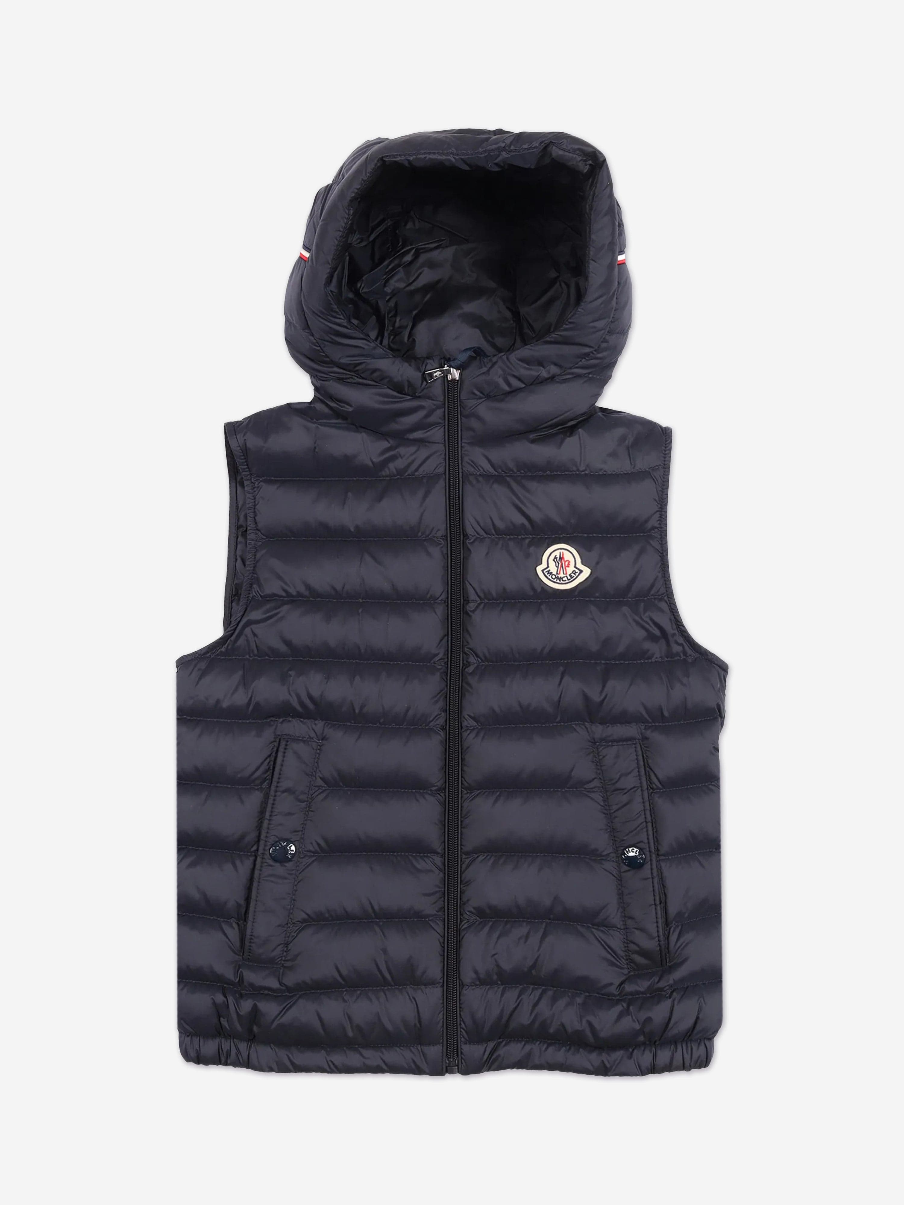 Moncler Enfant Boys Down Padded Uzay Gilet in Navy | Childsplay