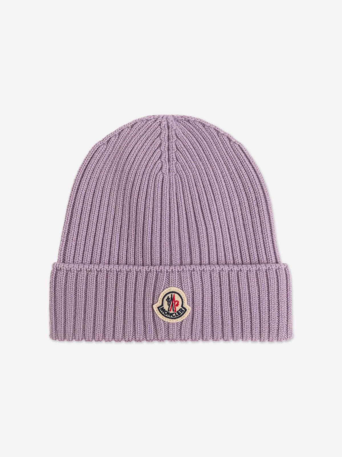 Moncler Enfant Girls Wool Knit Beanie Hat in Purple  display picture 1