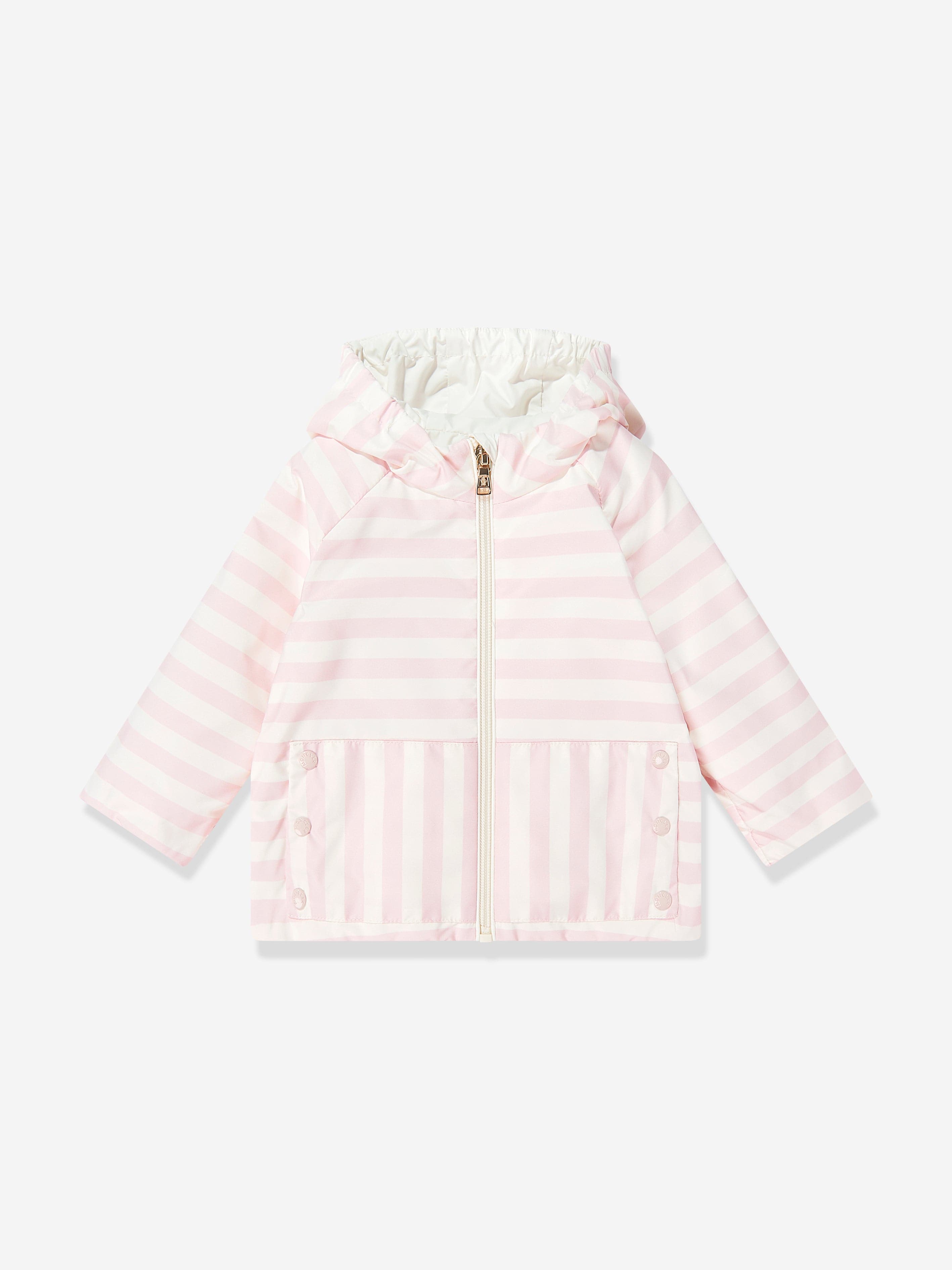 Moncler Enfant Baby Girls Striped Melde Jacket in Pink