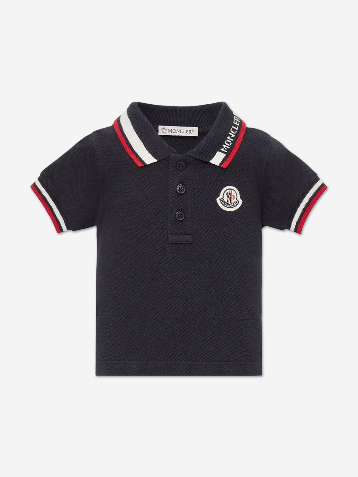 Moncler Enfant Baby Boys Logo Polo Shirt in Navy | Childsplay Clothing