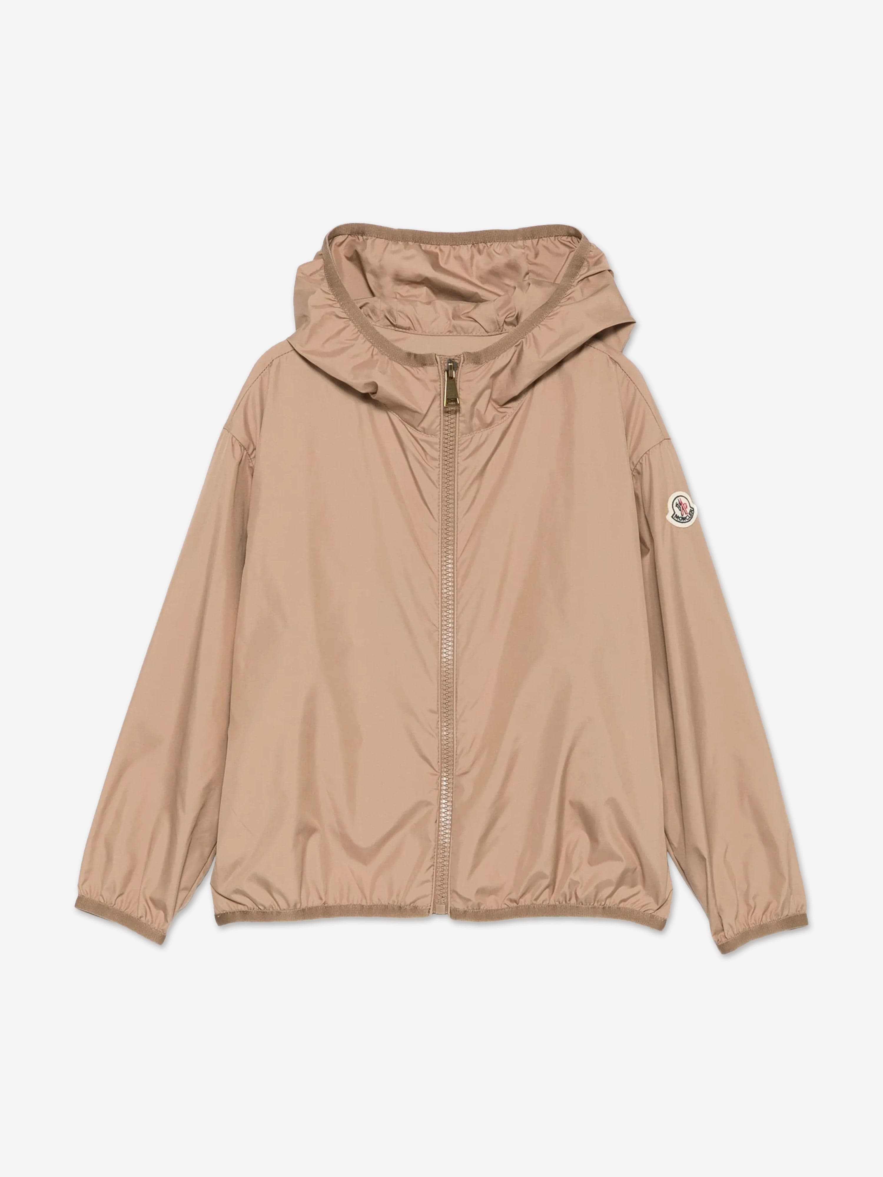 Moncler Enfant Girls Fegeo Hooded Jacket in Beige