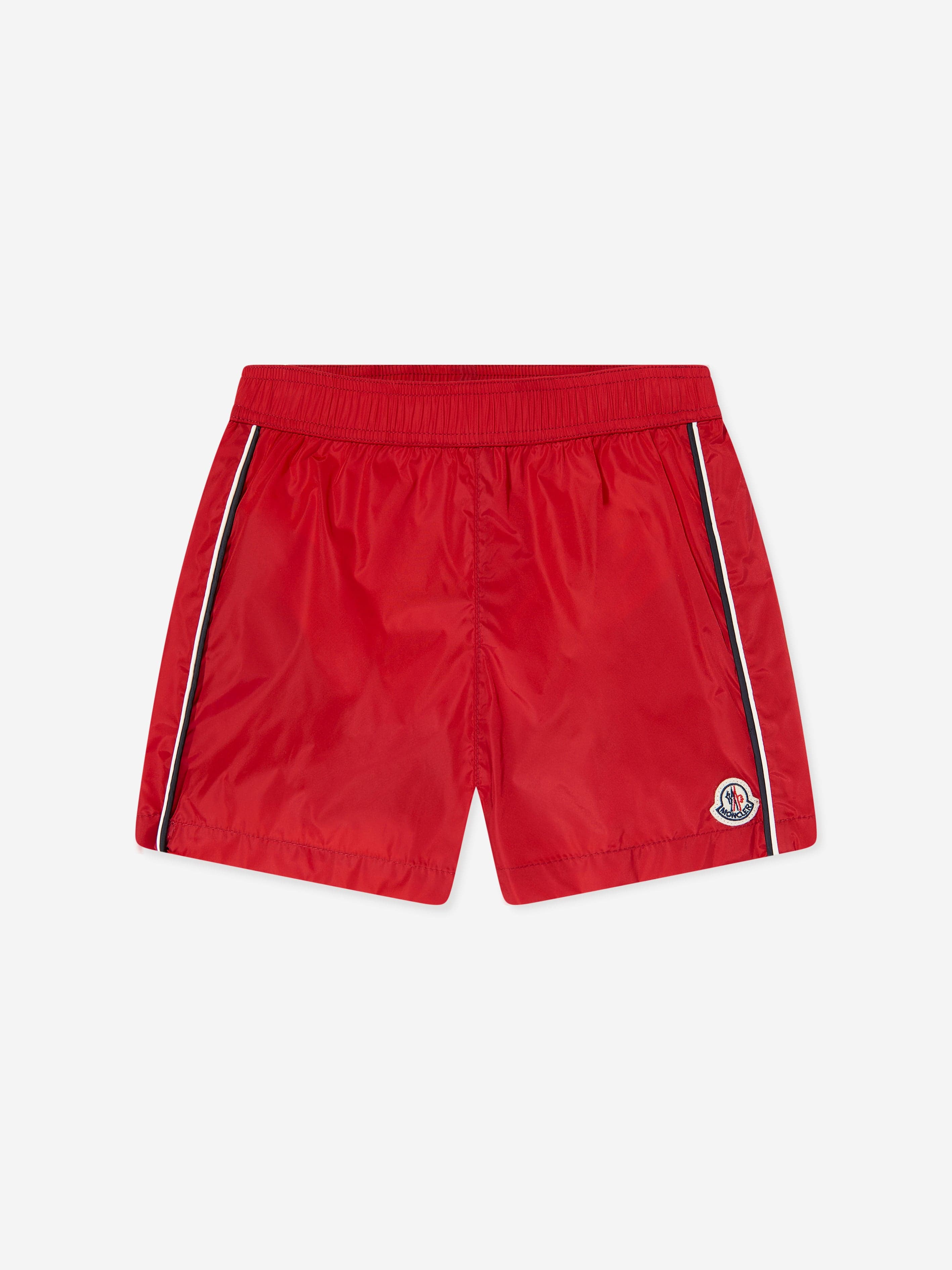 Moncler Enfant Boys Logo Swim Shorts in Red | Childsplay Clothing