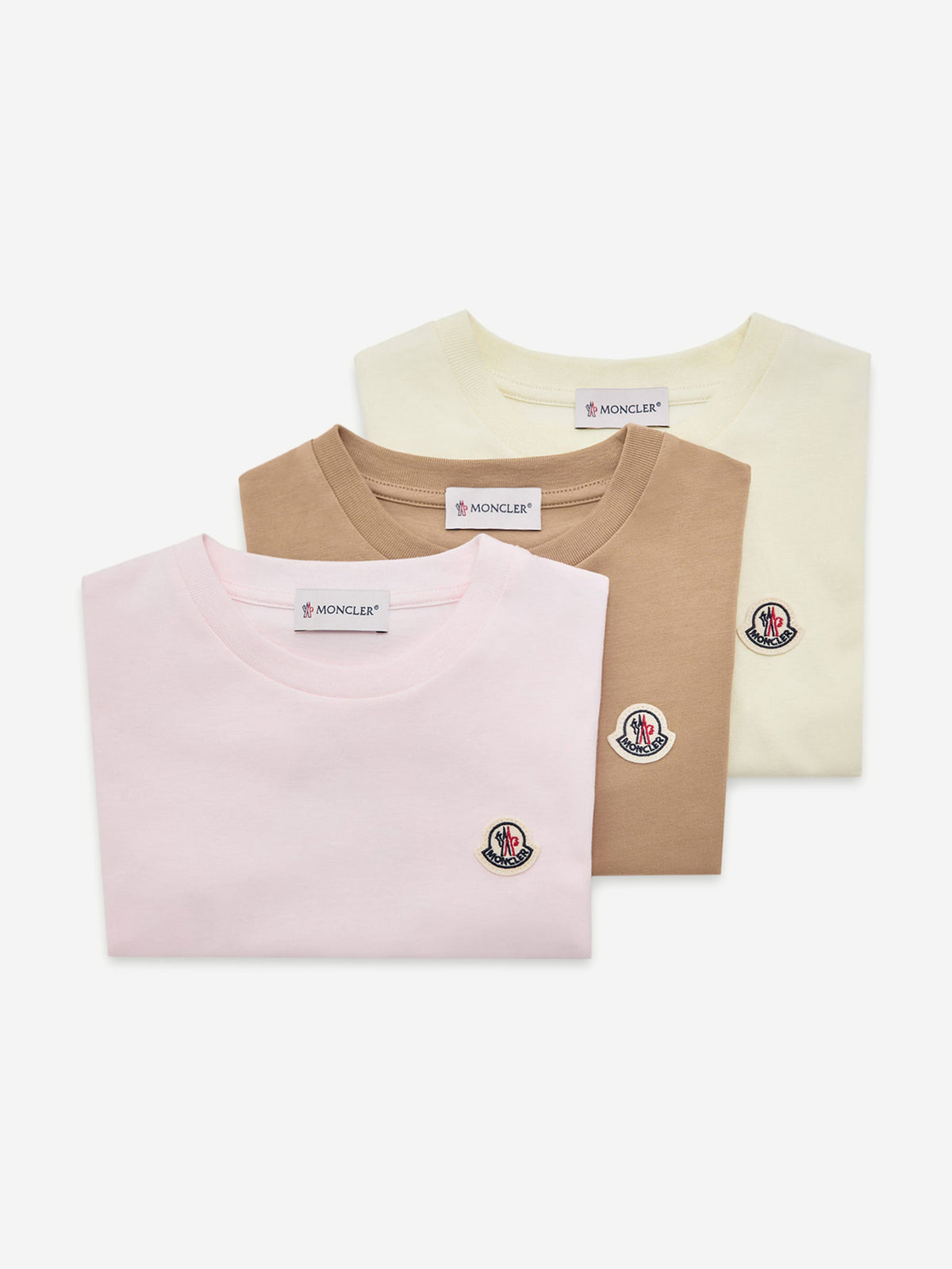 Moncler Enfant Girls 3 Pack Cotton T-Shirt Set in Pink 