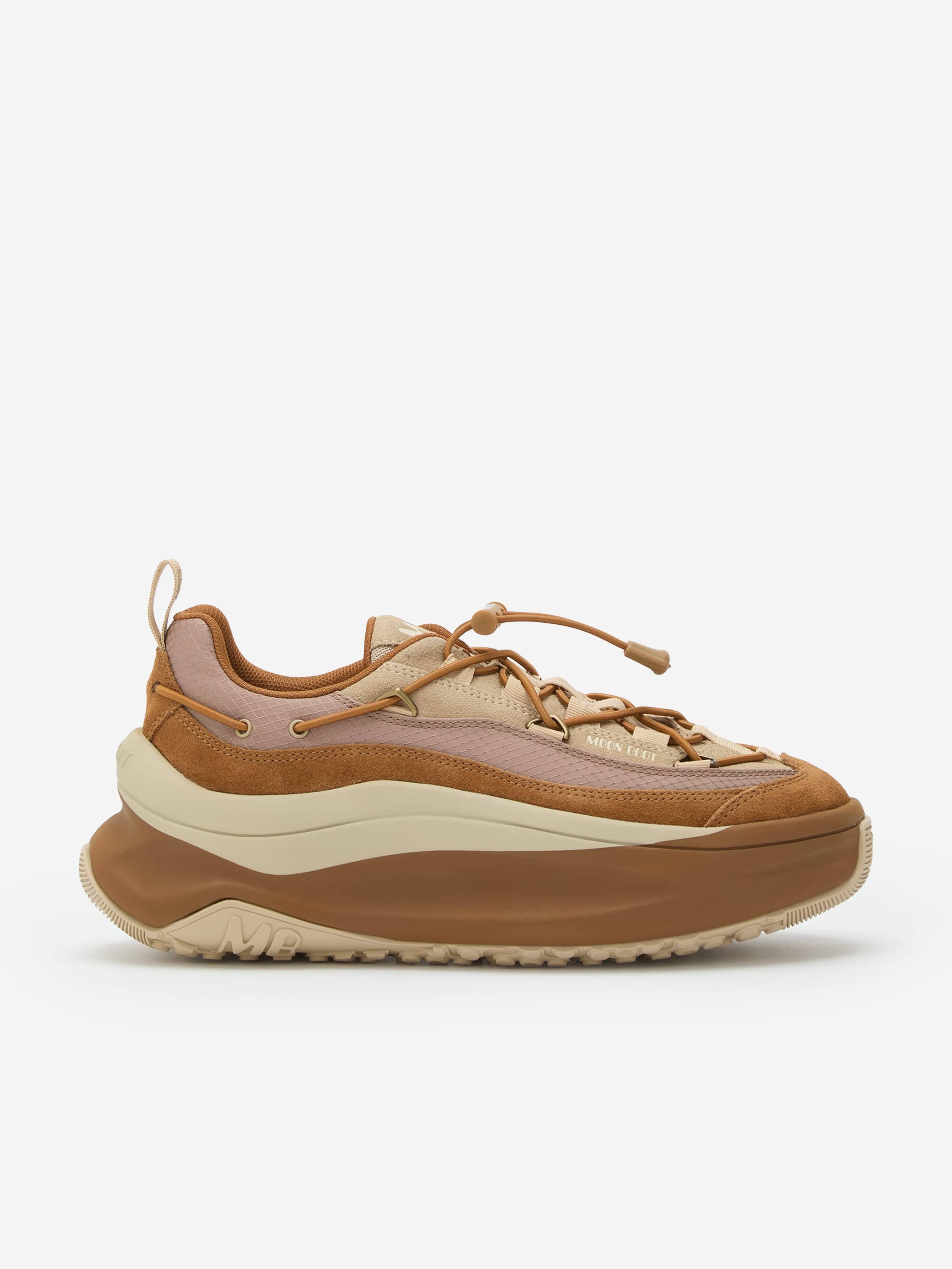 Moon Boot Kids Moon247 Xlace Trainers in Beige | Childsplay Clothing