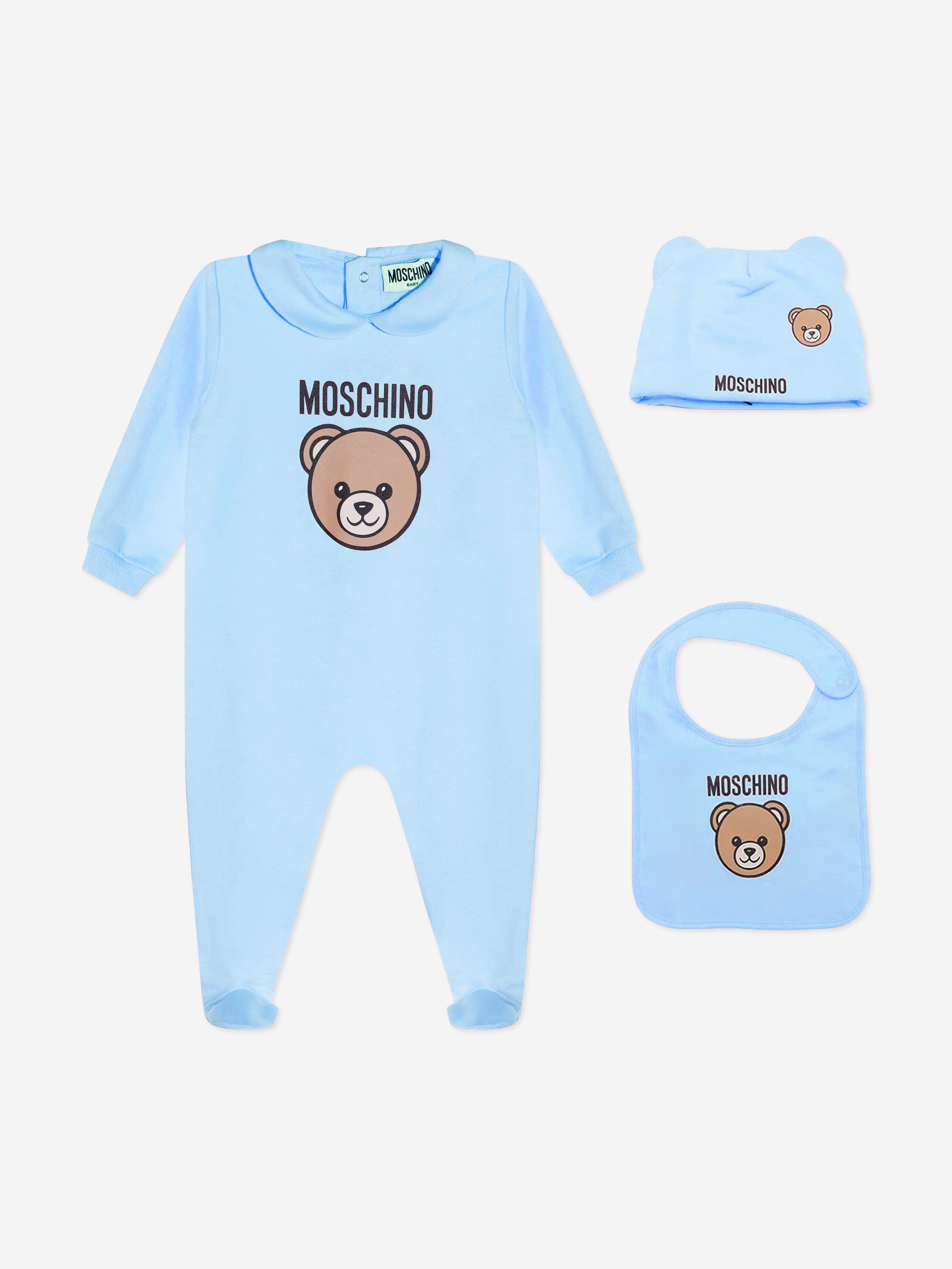 Moschino Kids Moschino Baby Boys Bear Babygrow Set in Blue
