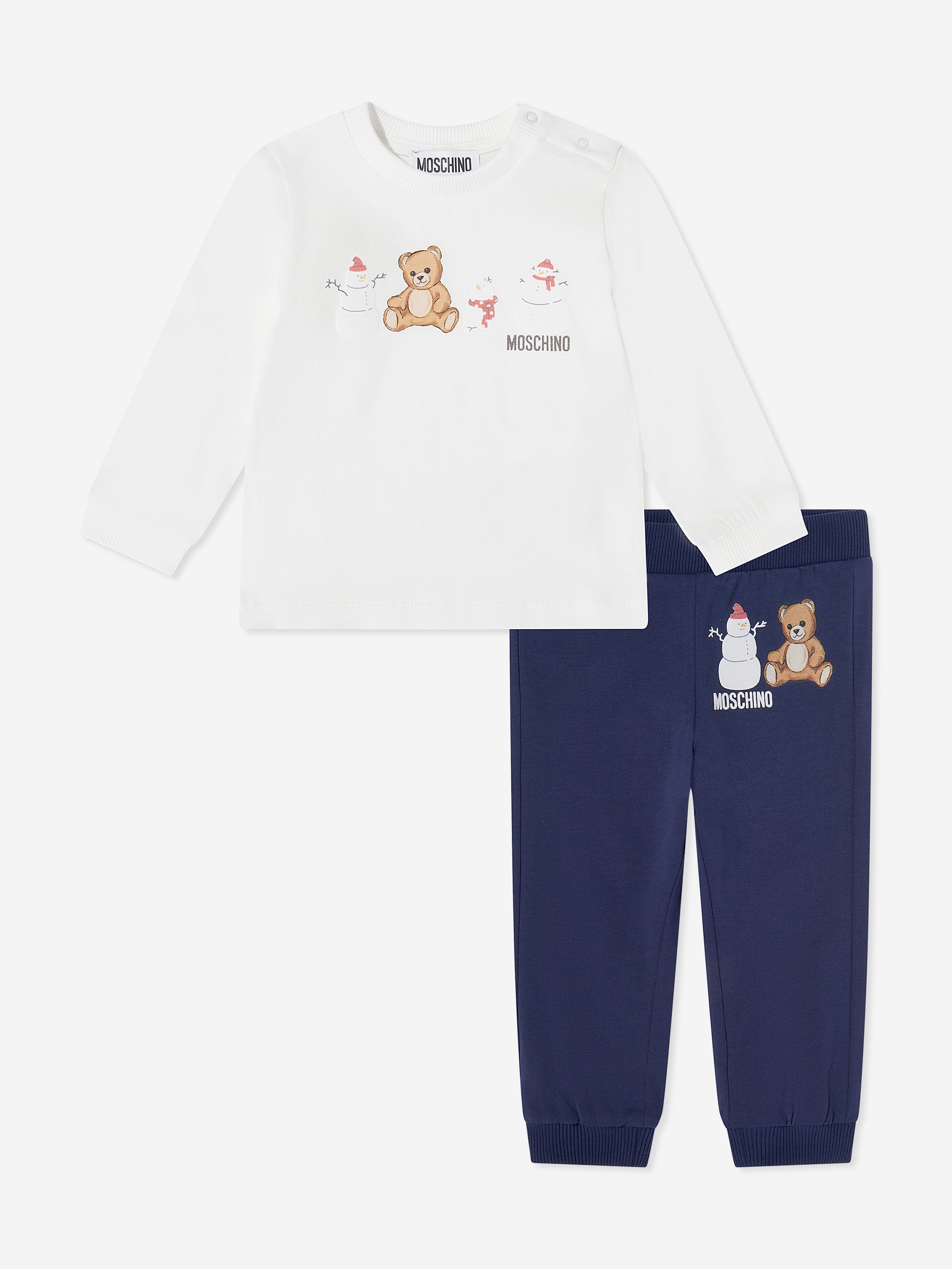 Moschino Kids Moschino Baby Seasonal Trouser Set in Ivory