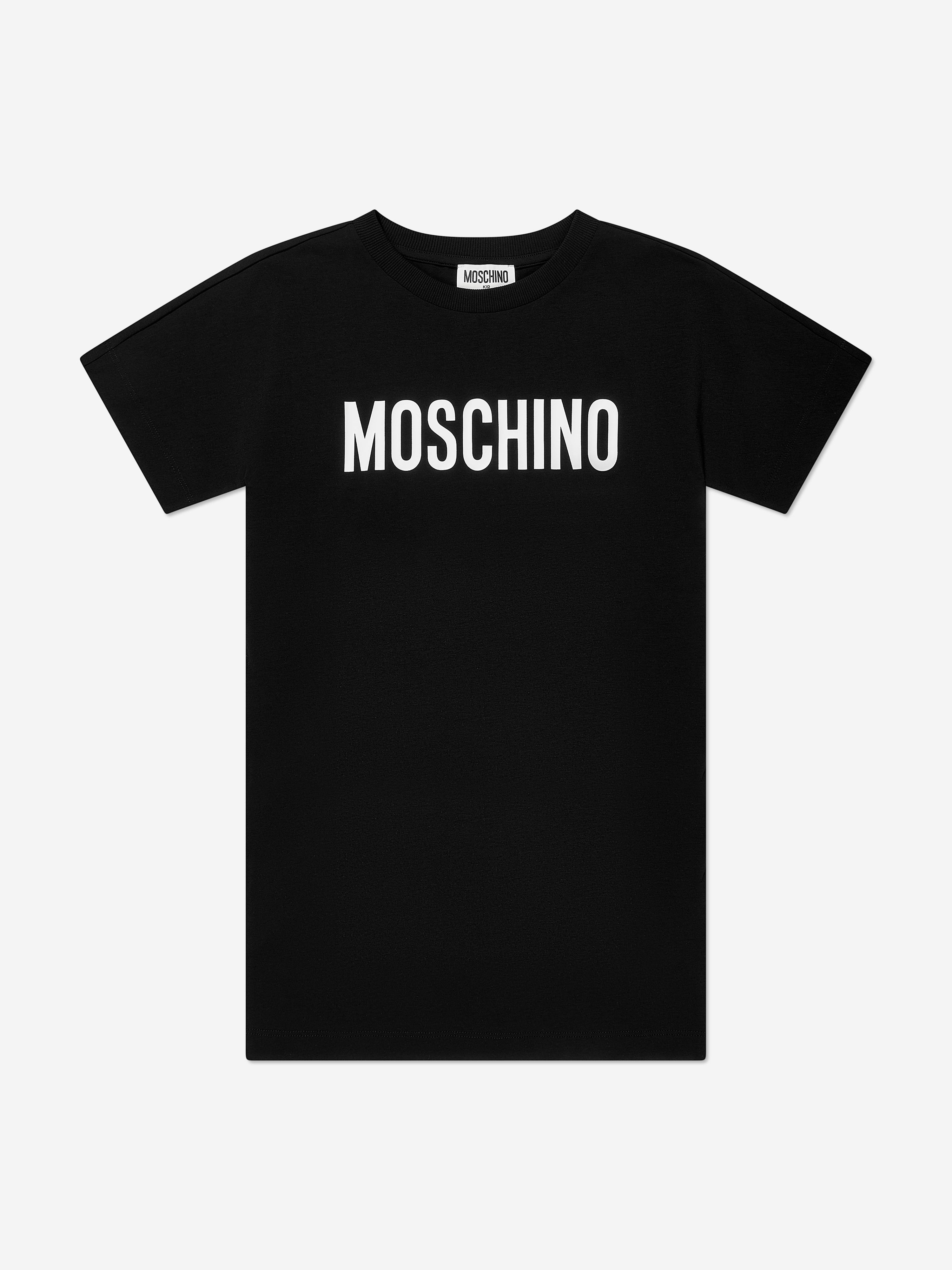 Moschino Girls Logo T-Shirt Dress in Black Moschino Girls Logo T-Shirt Dress in Black