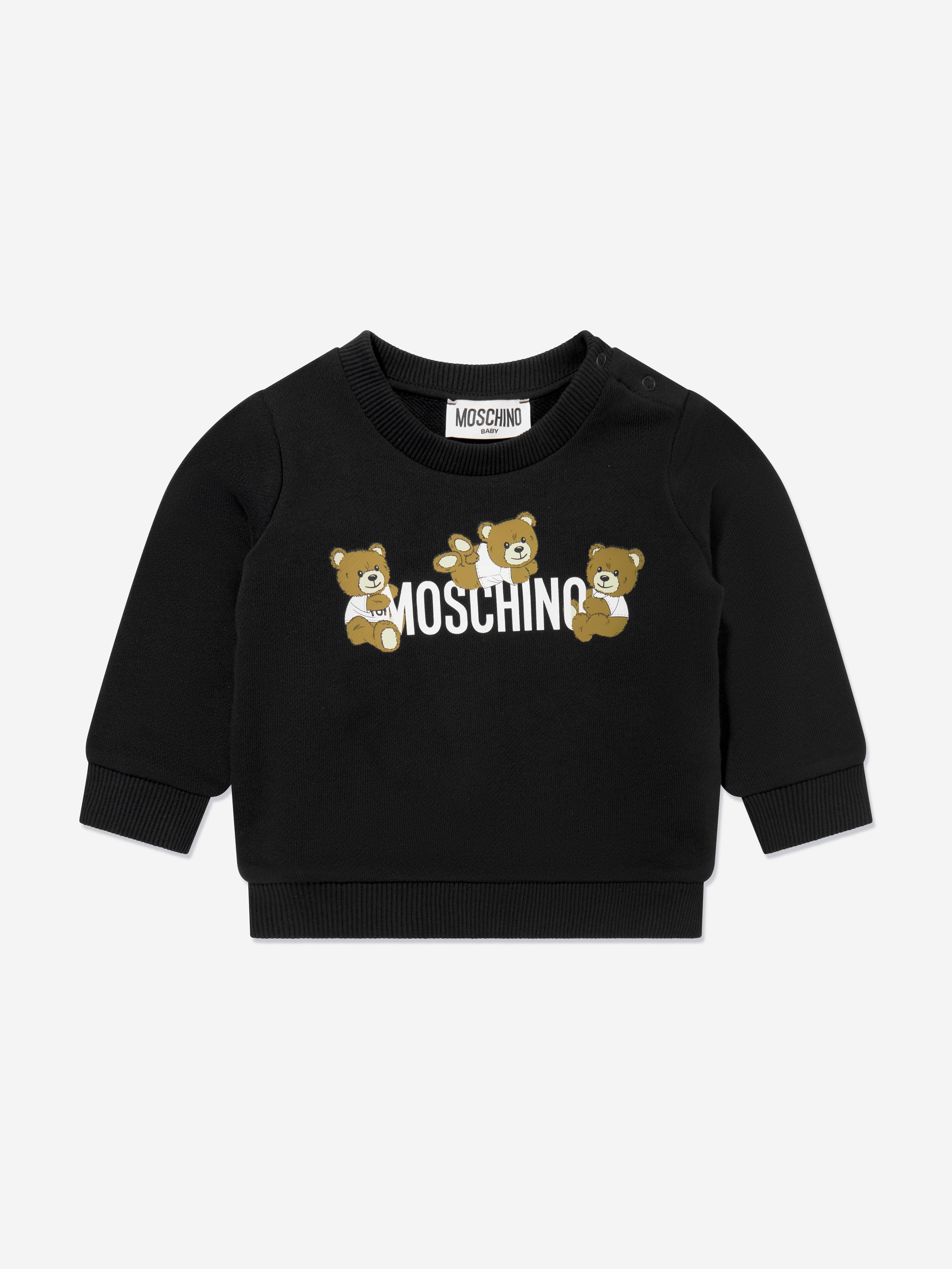 Moschino Kids Baby Teddy Bear Logo Sweatshirt in Black