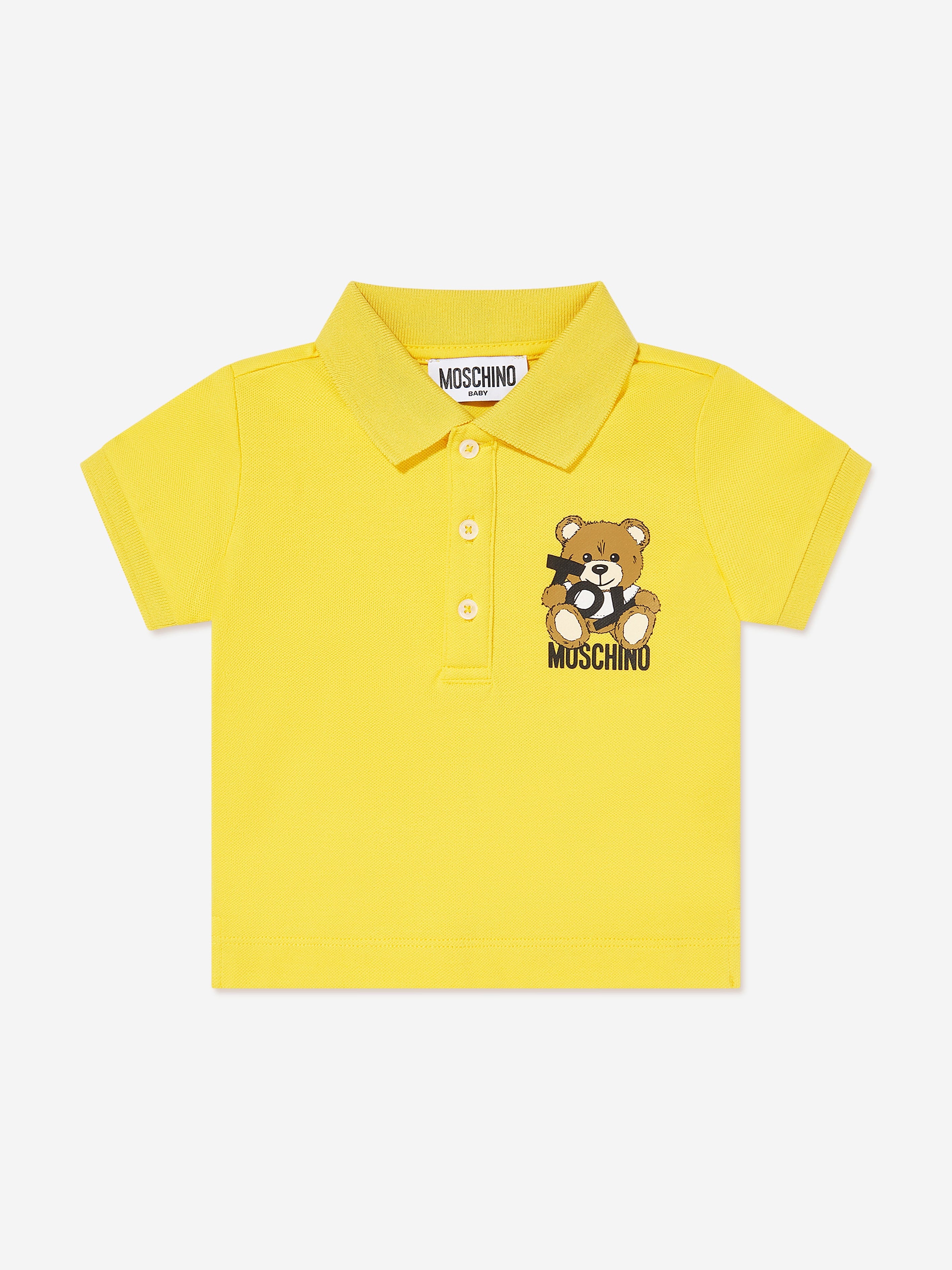 Moschino Kids Moschino Baby Boys Teddy Bear Polo Shirt in Yellow