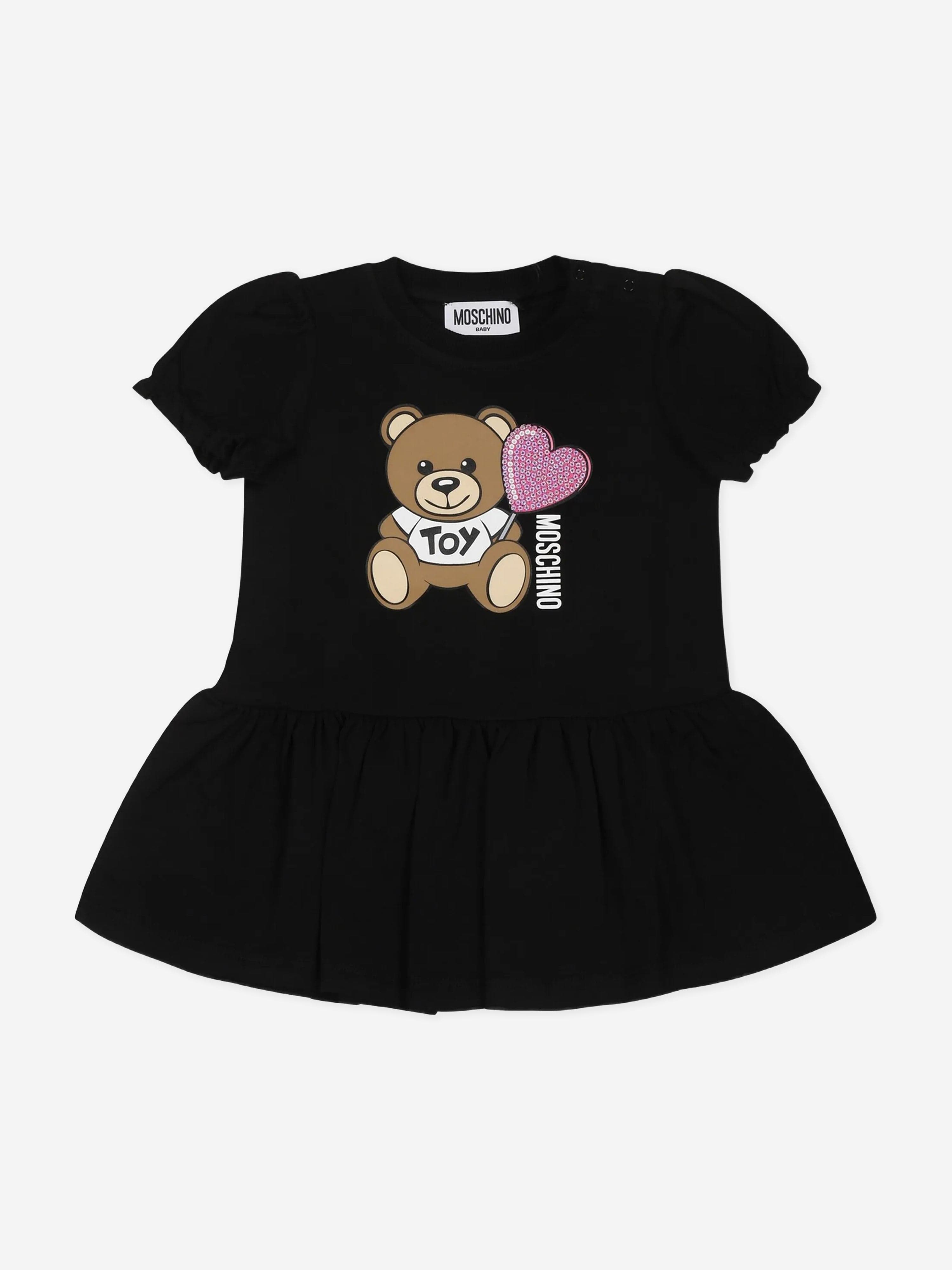 Moschino Baby Girls Teddy Bear Dress in Black