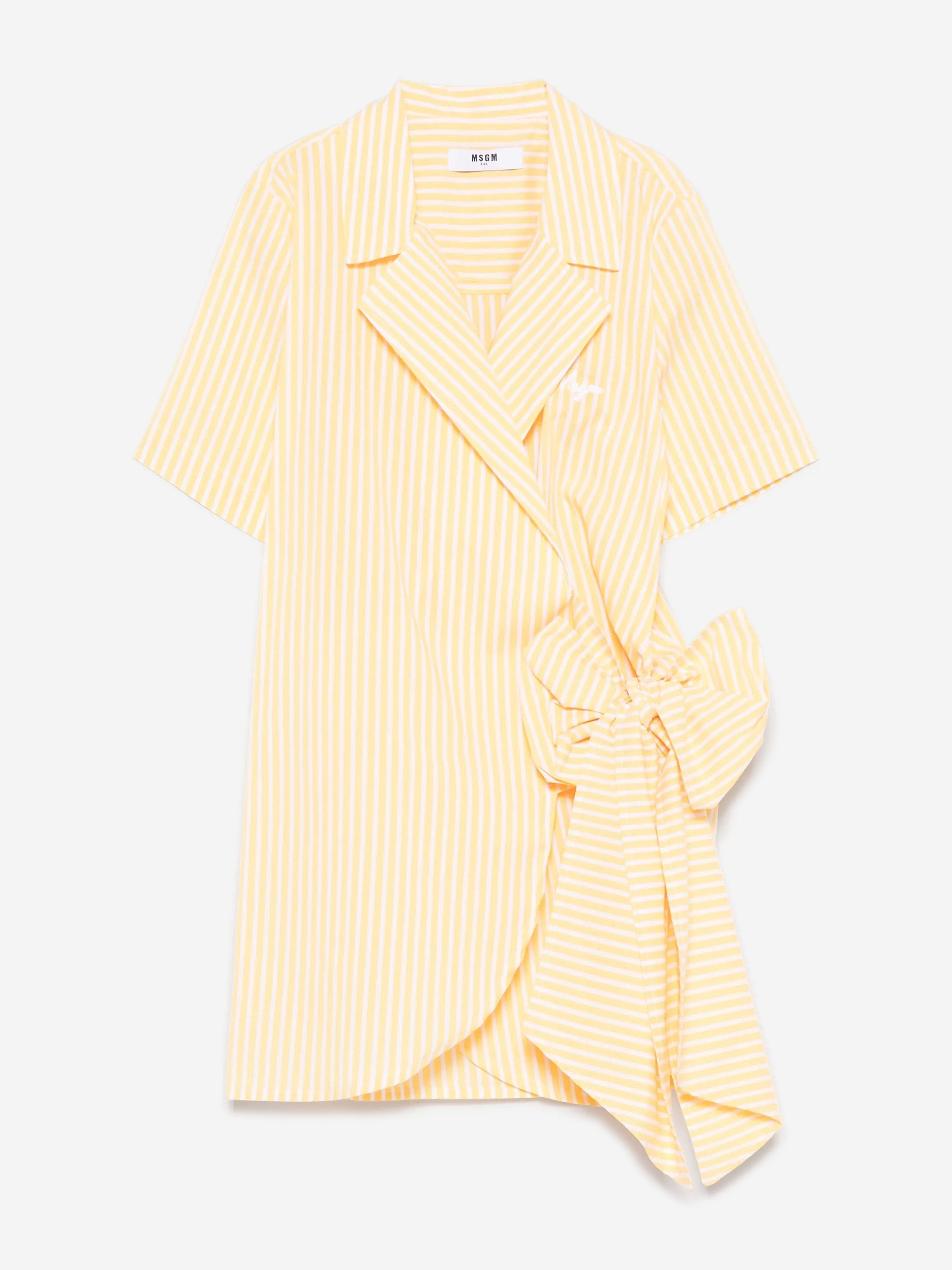 msgm shirt dress Msgm Asymmetric Hem Wrap-style Dress