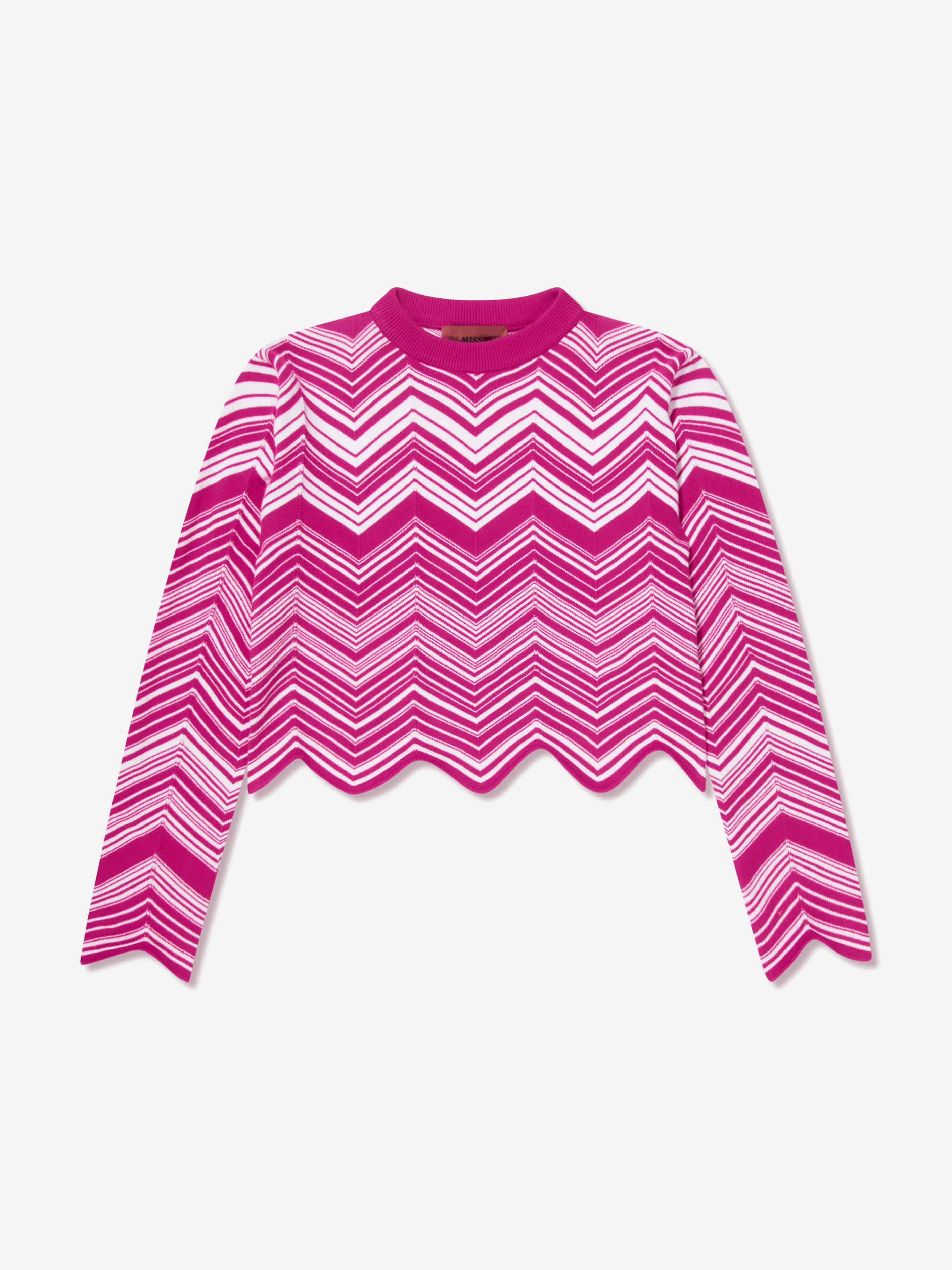 Missoni Missoni Girls Zigzag Knitted Jumper in Pink Childsplay
