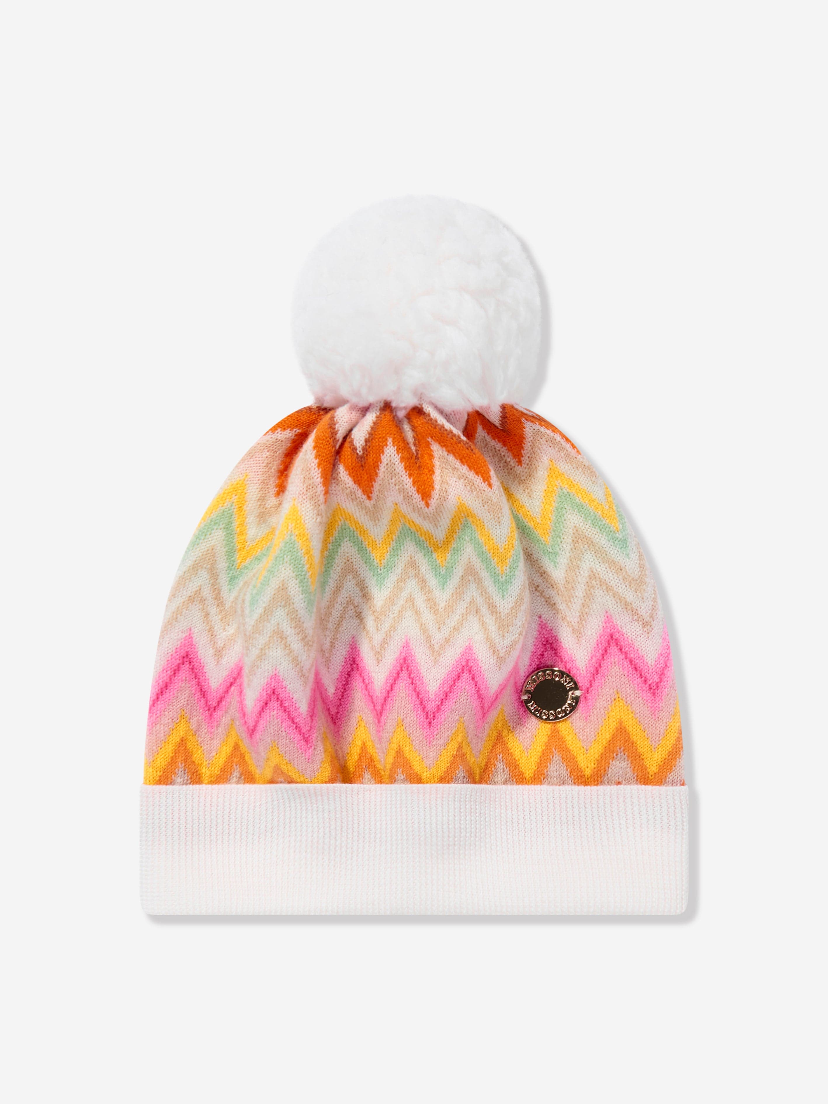 Missoni Girls Zigzag Bobble Hat in Multicolour | Childsplay Clothing