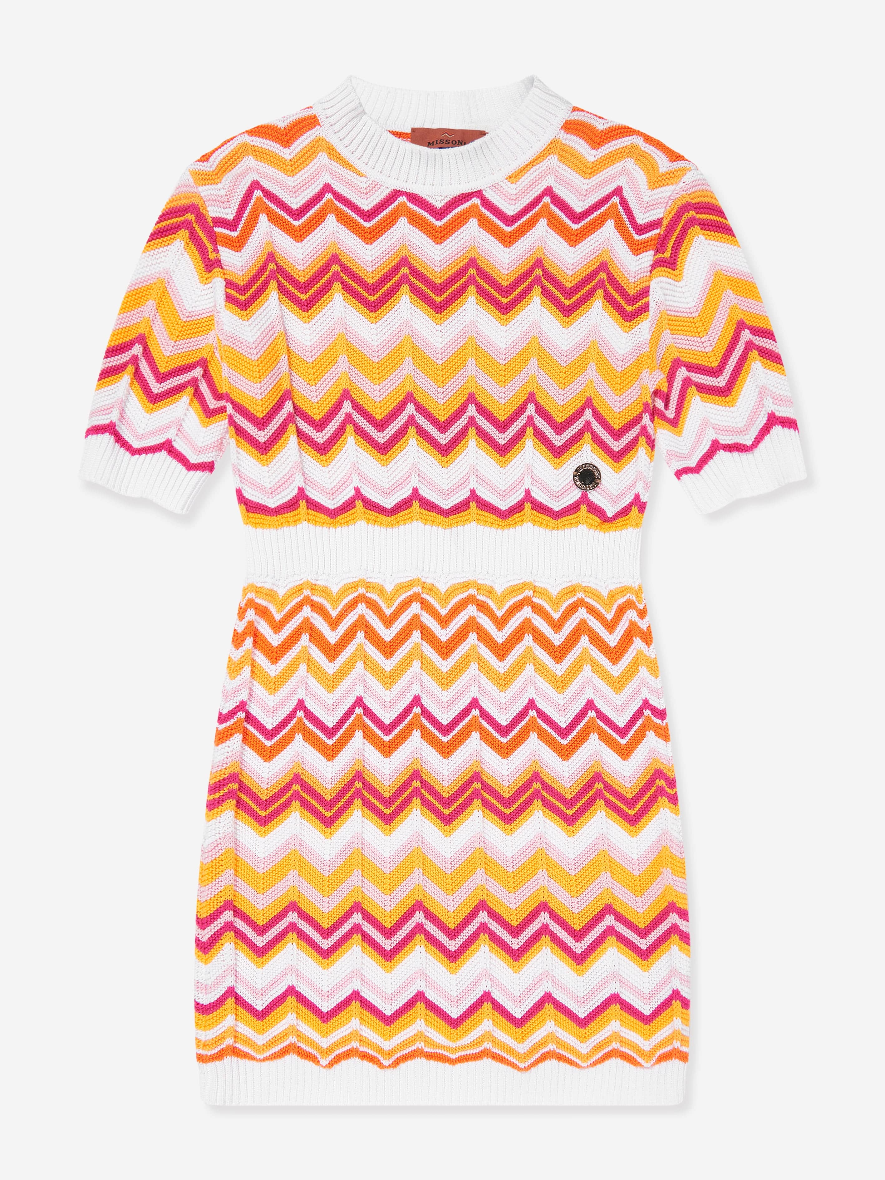 Missoni Girls Knitted Zigzag Dress in Multicolour 14 Yrs Multicoloured Missoni Girls Knitted Zigzag Dress in Multicolour 14 Yrs Multicoloured