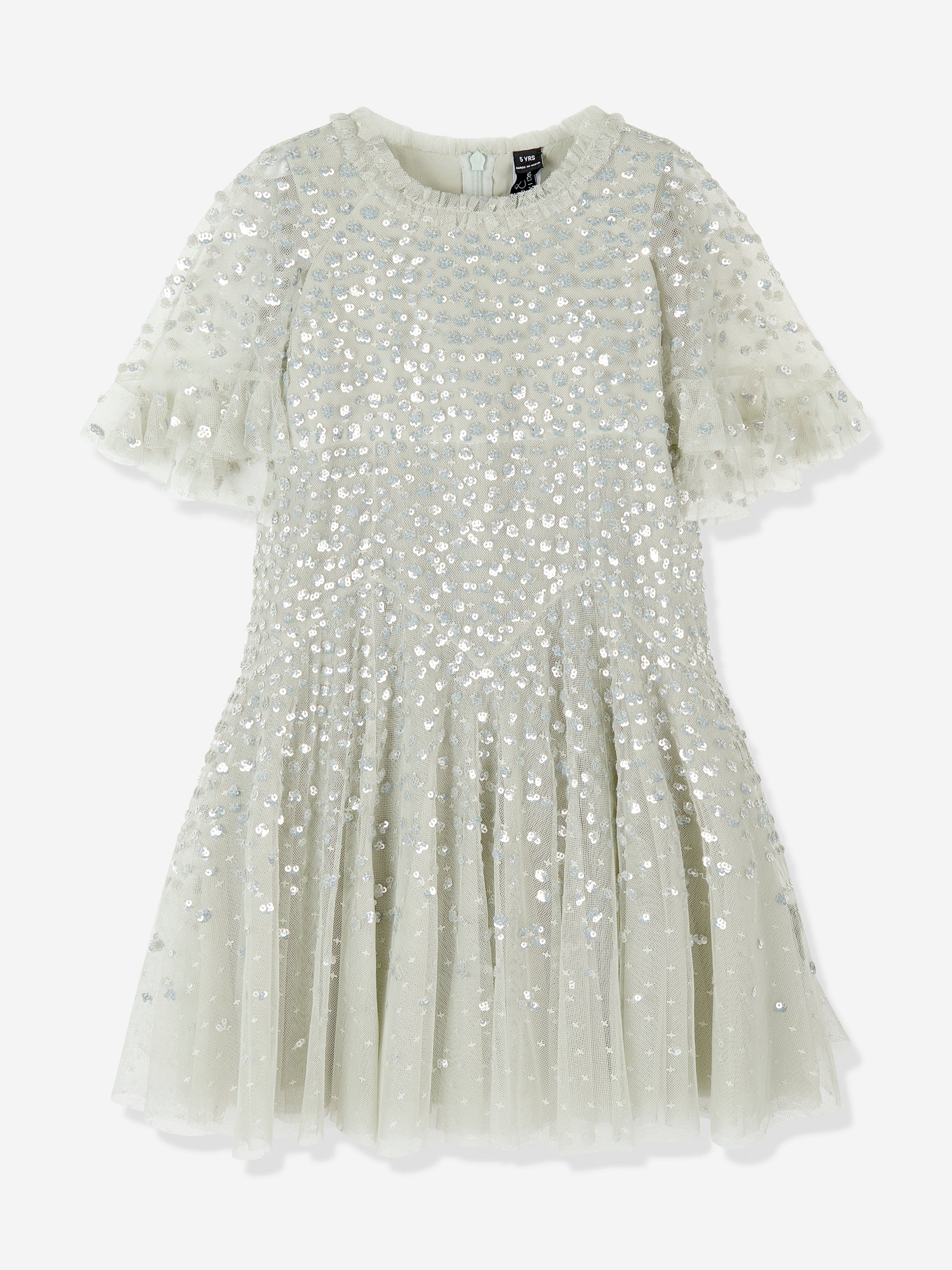 Needle & Thread Girls Dappled Sequin Short Cape Dress in Green | Childsplay Clothing Needle & Thread Girls Dappled Sequin Short Cape Dress in Green | Childsplay Clothing