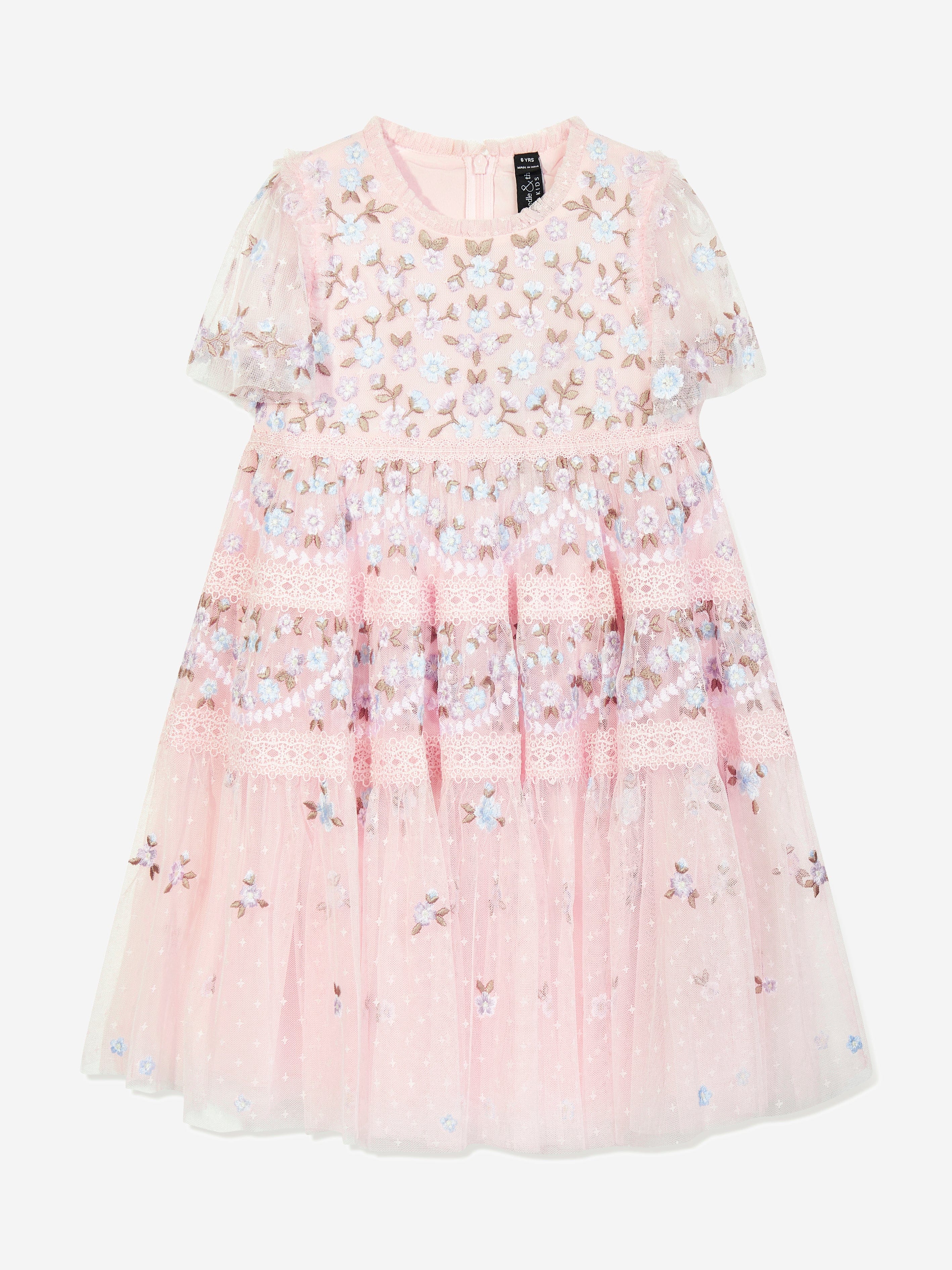 Needle & Thread Girls Garland Ribbon Dress in Pink | Childsplay Clothing Needle & Thread Girls Garland Ribbon Dress in Pink | Childsplay Clothing