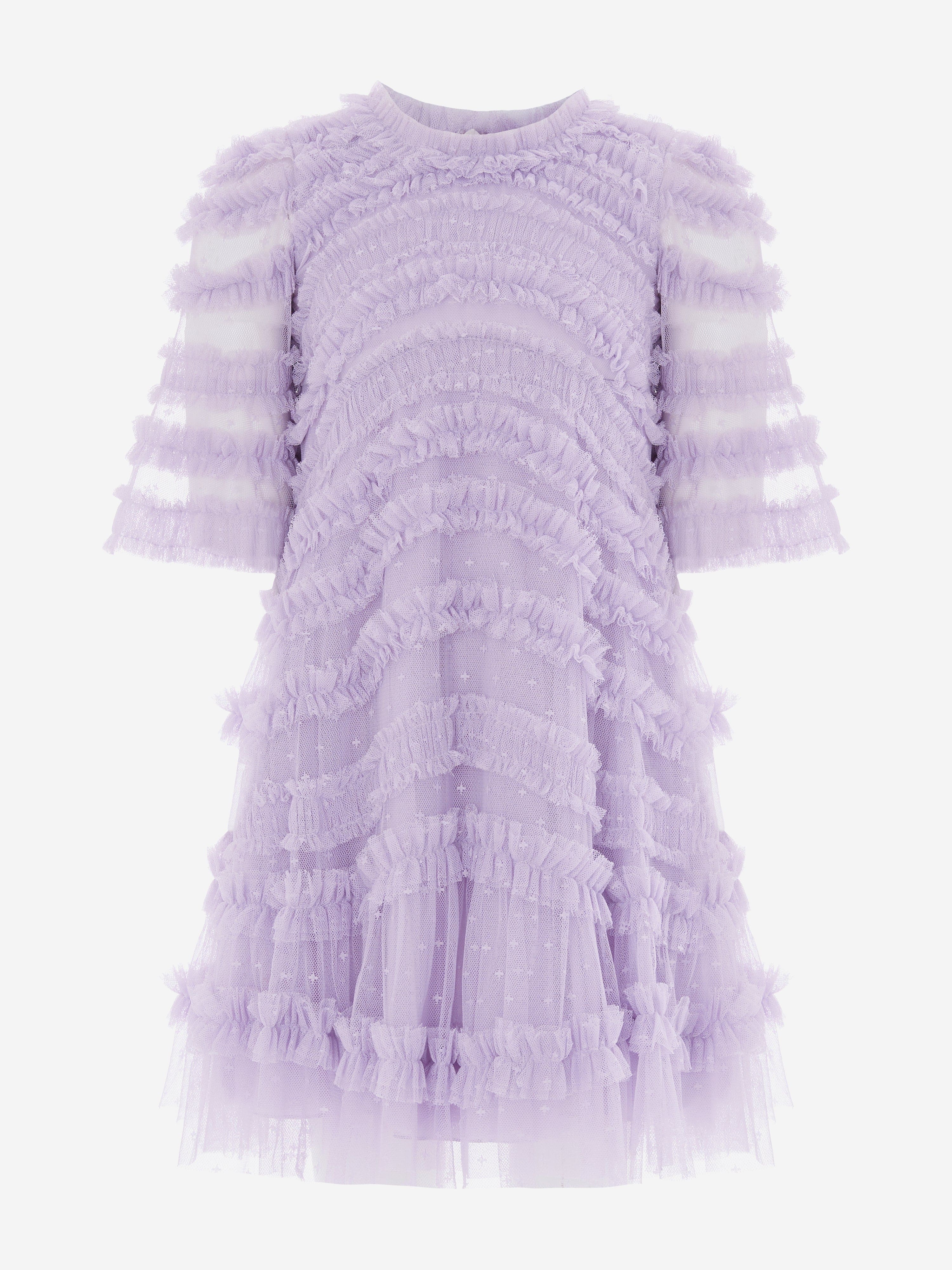 Needle & Thread Amara Ruffle Kids Dress Purple 6 Yrs