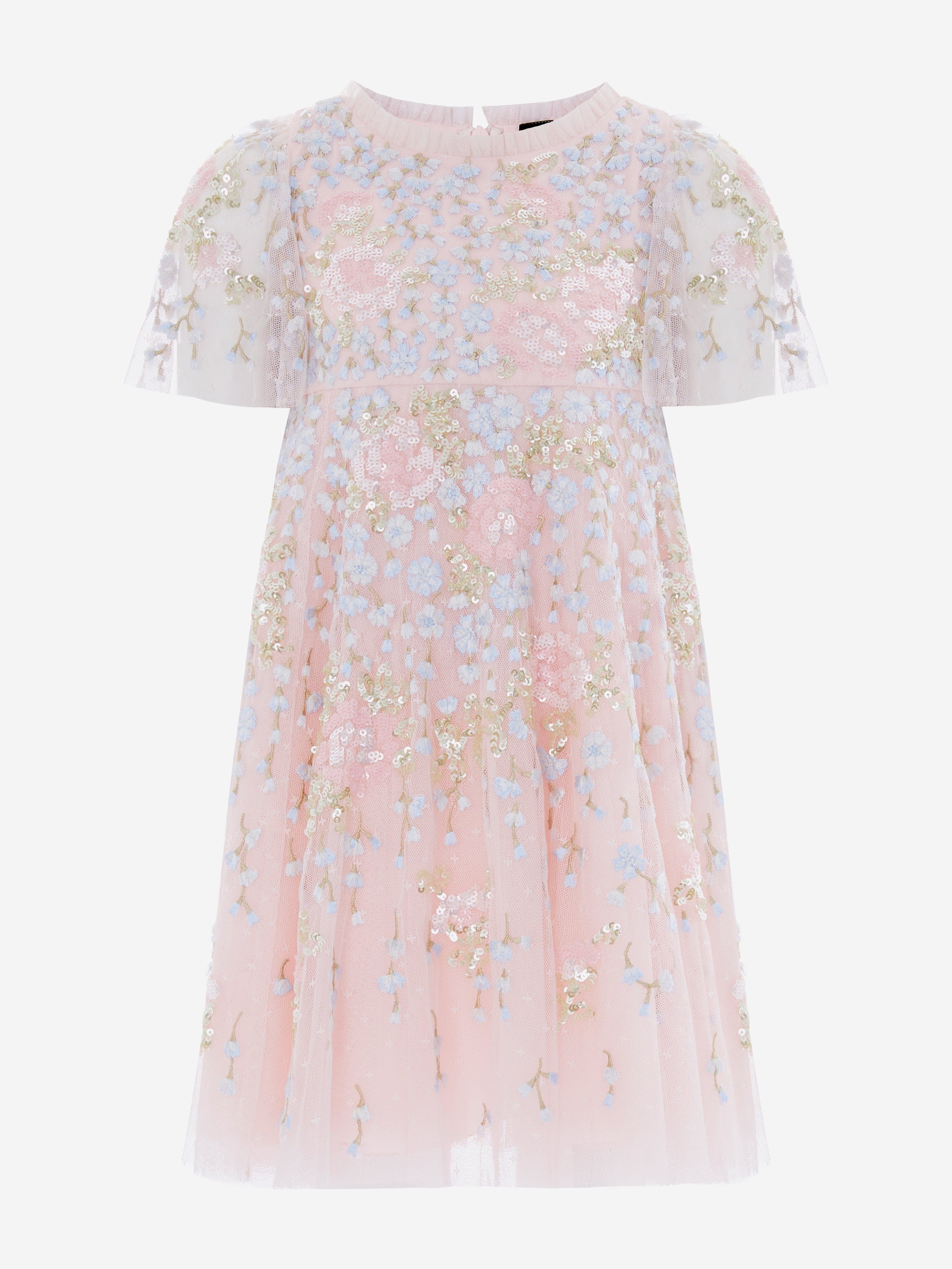 needle and thread pink dress Needle & Thread Girls Cressida Floral Dress in Pink 4 Yrs