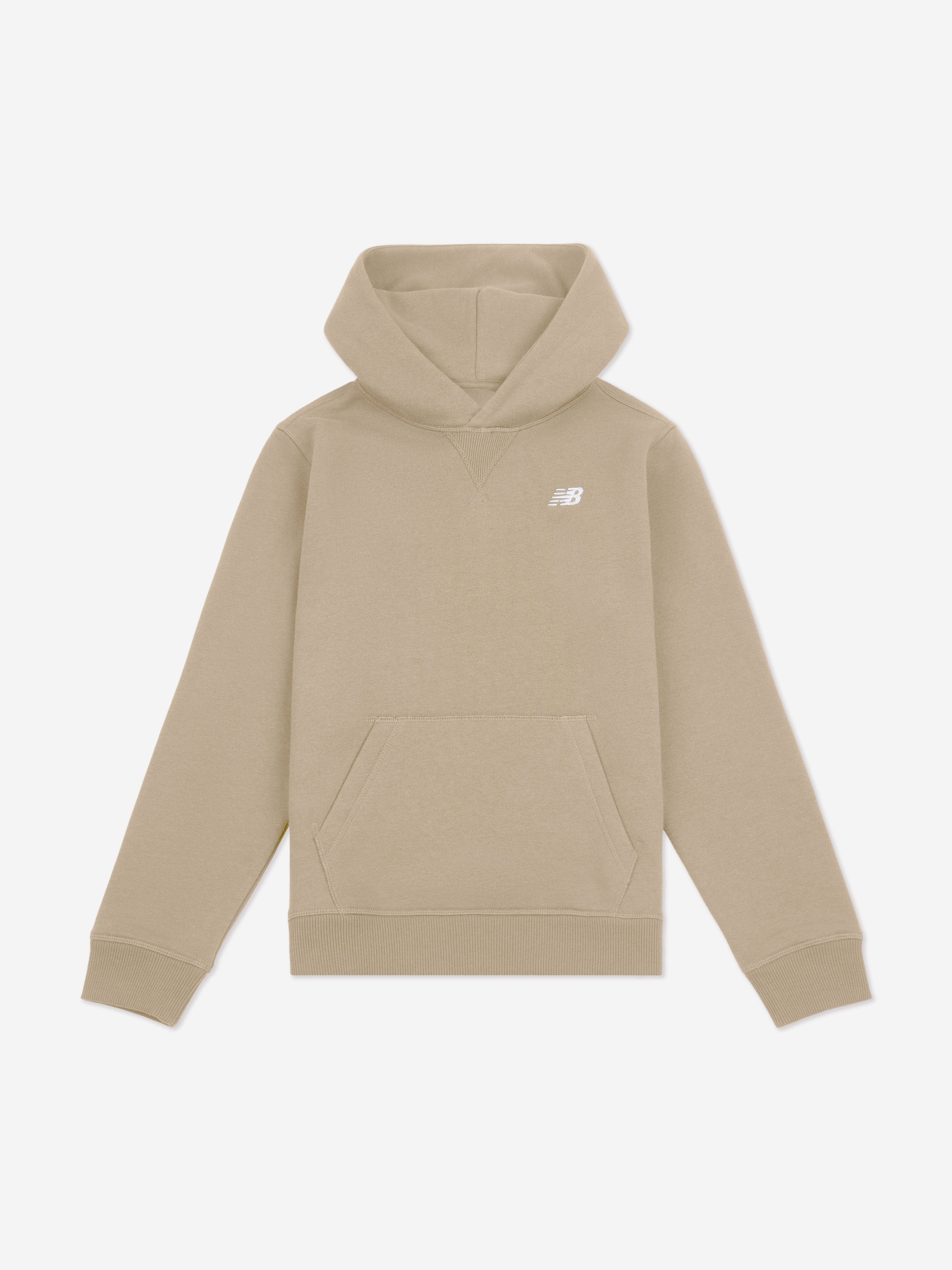 New Balance New Balance Boys Brush Back Small Logo Hoodie in Beige