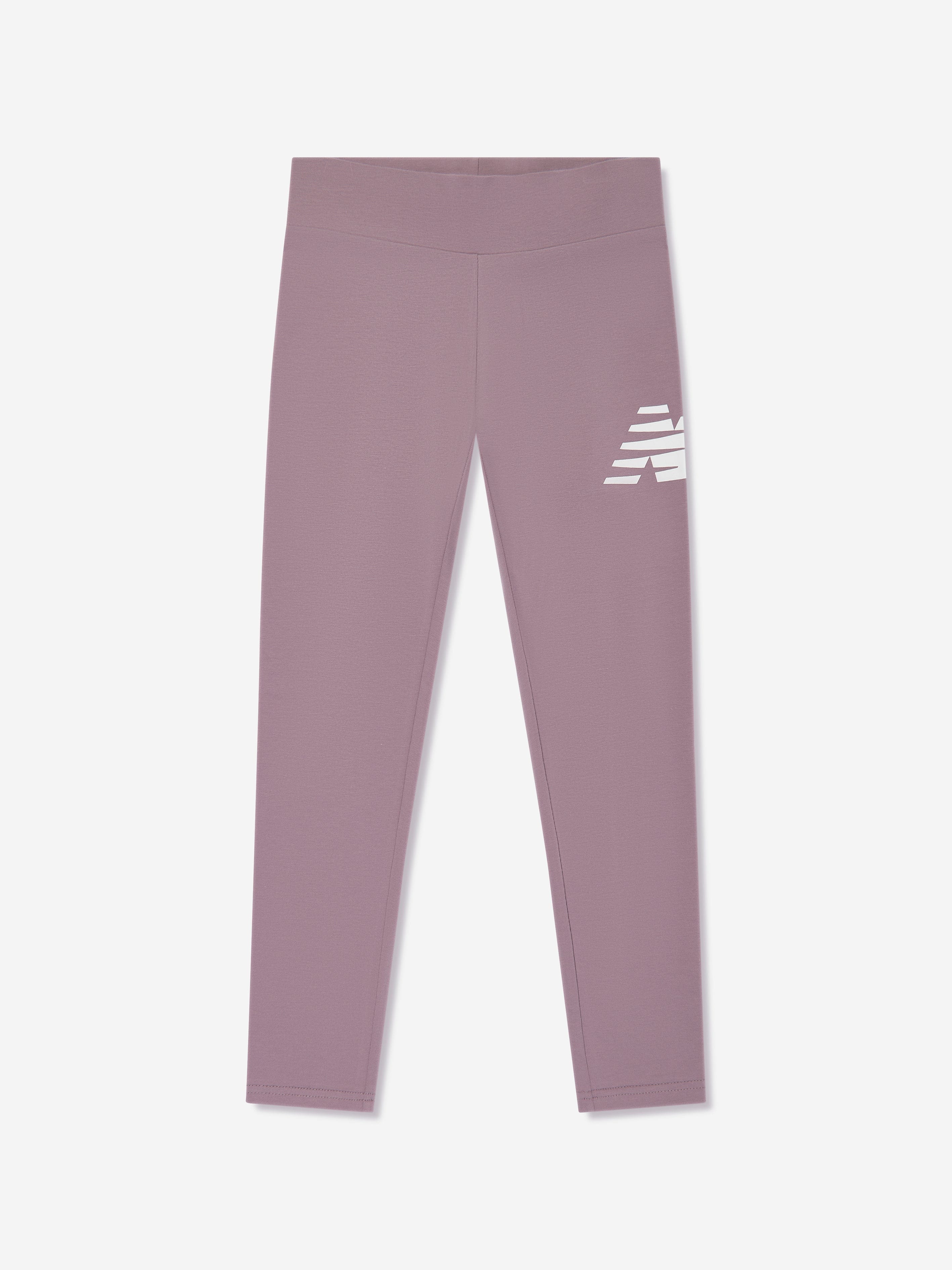 New Balance New Balance Girls Stacked Logo Leggings in Purple
