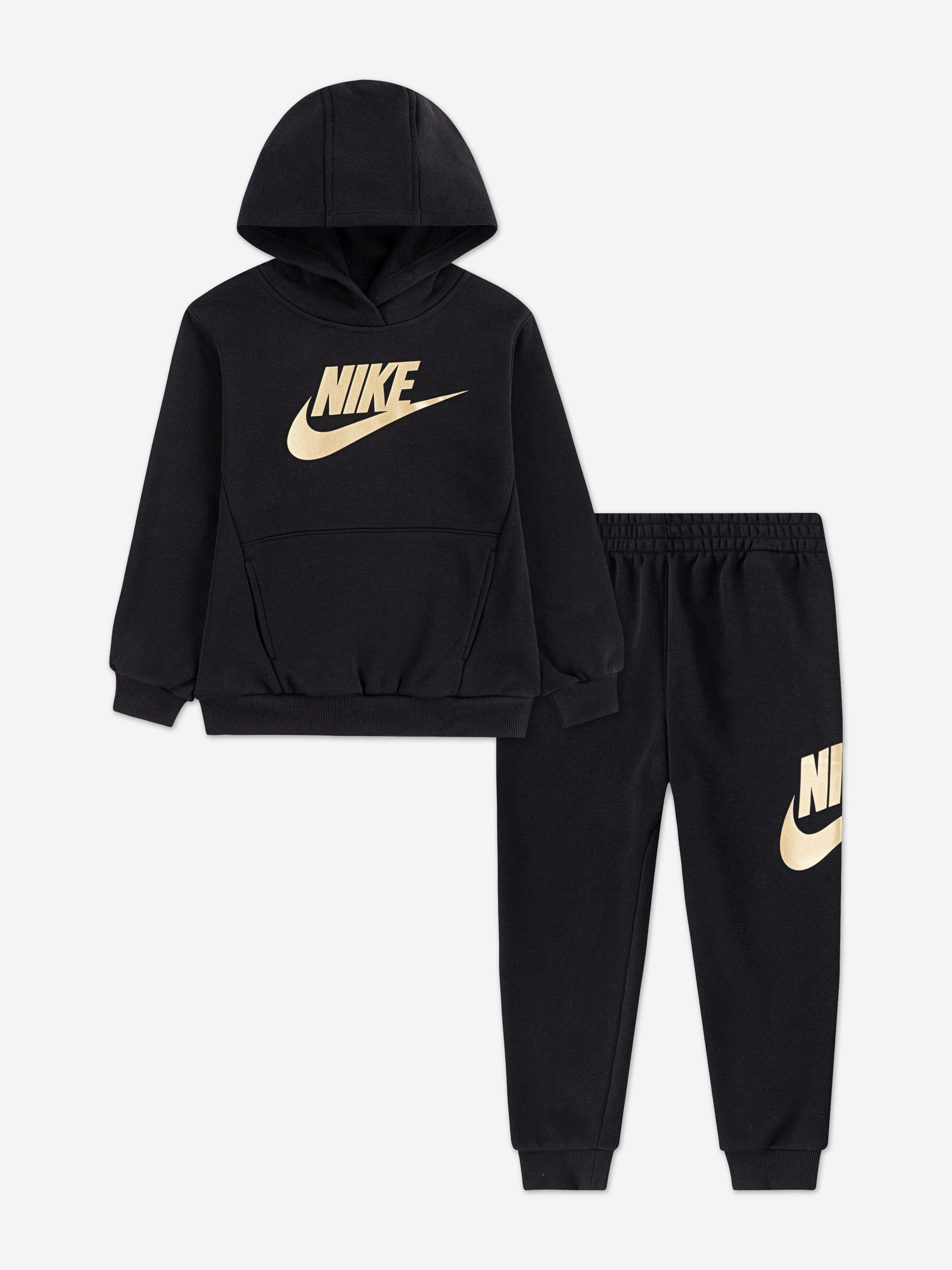 nike club tracksuit set in black