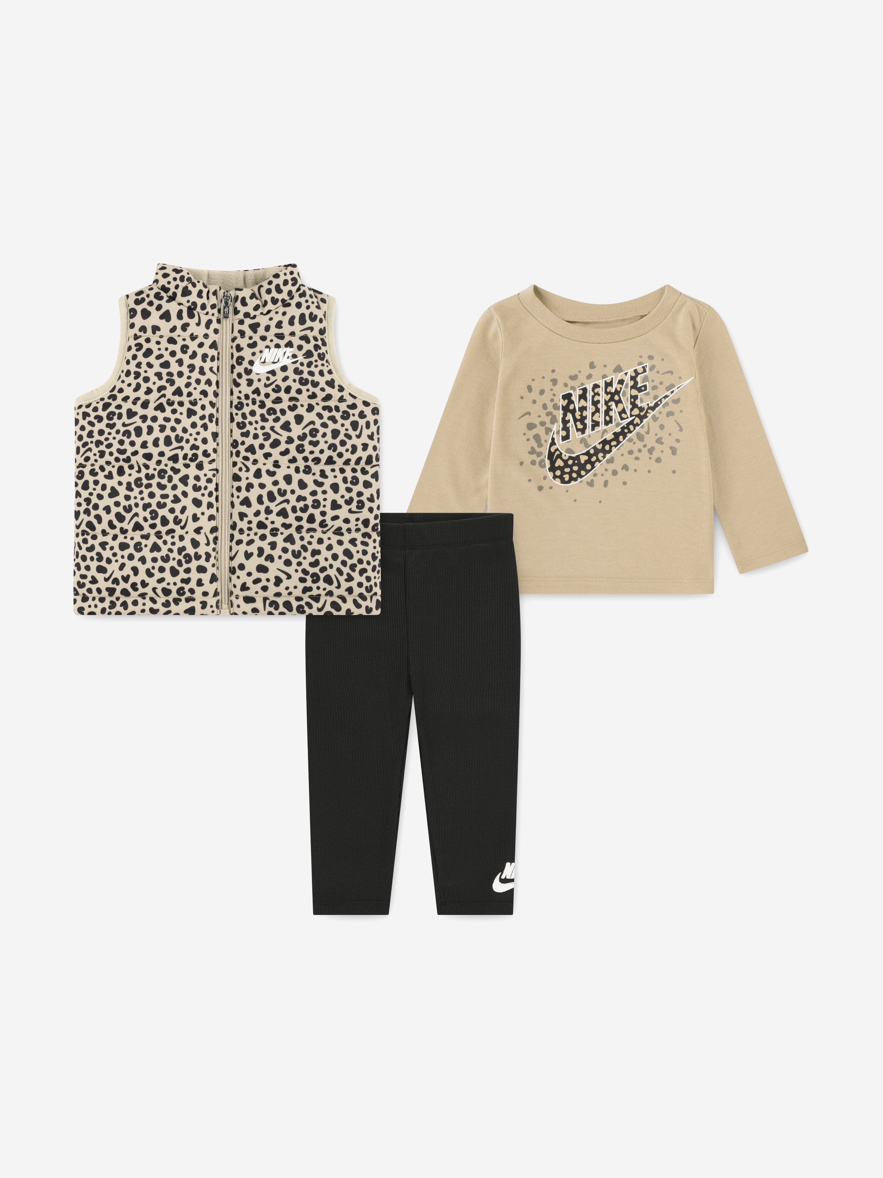 nike backpack animal print got woman Nike Girls Wild Warmth 3 Piece Vest Set in Beige 12 Mths